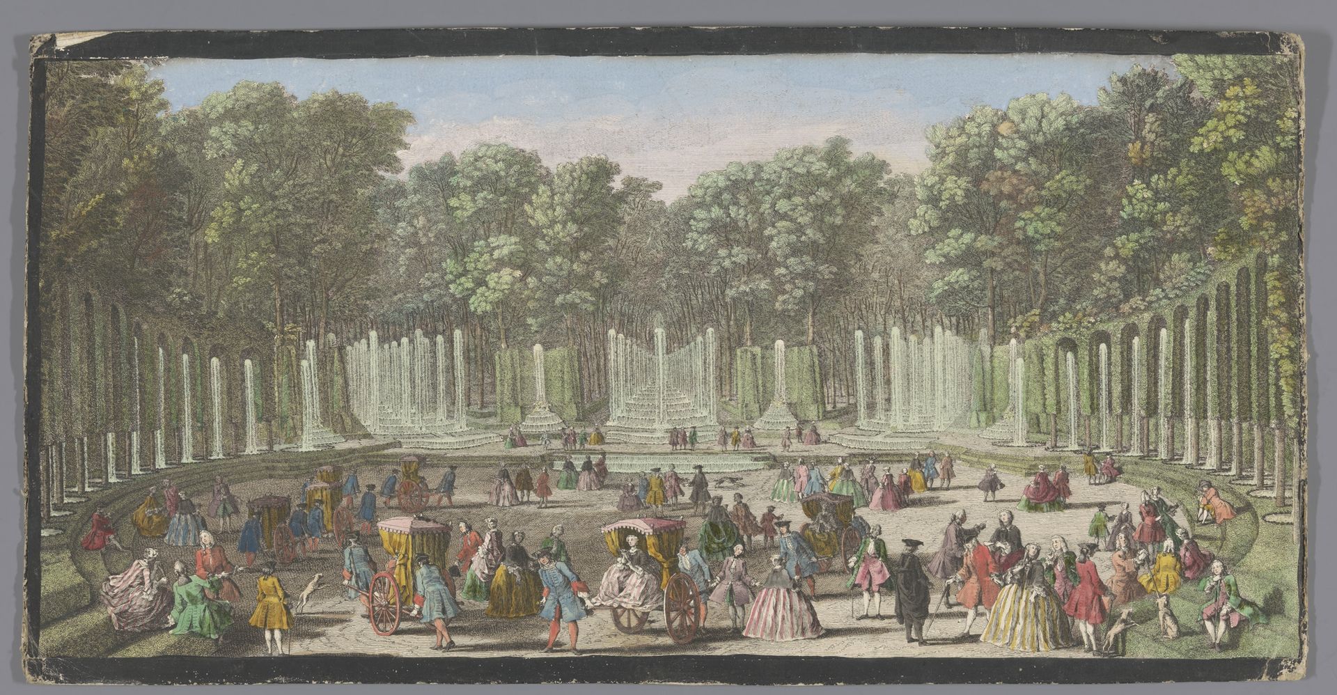Gezicht op het Bosquet du Théâtre d'Eau in de Tuin van Versailles by Anonymous