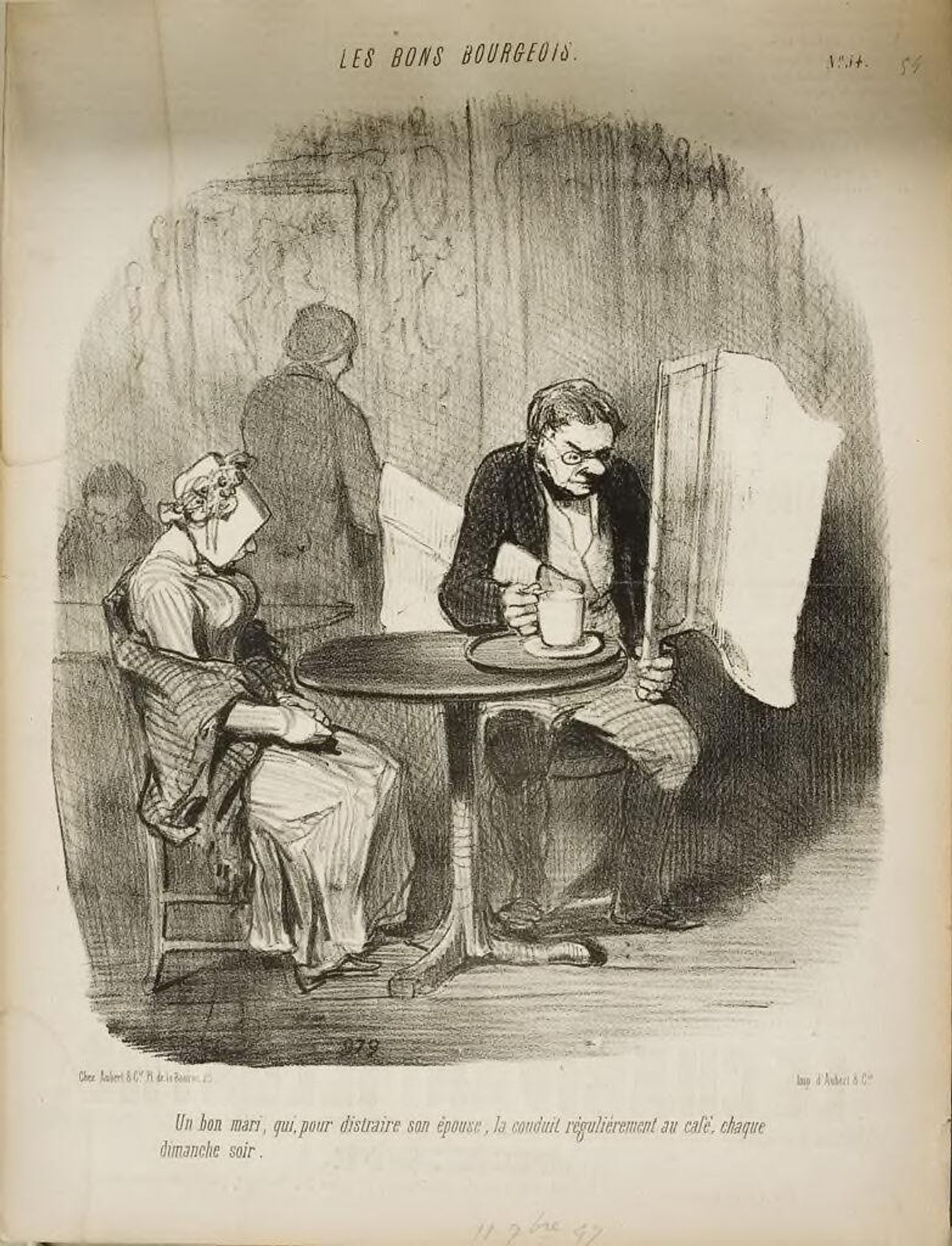 A Good Husband, Who in Order to Entertain His Wife... by Honoré Daumier