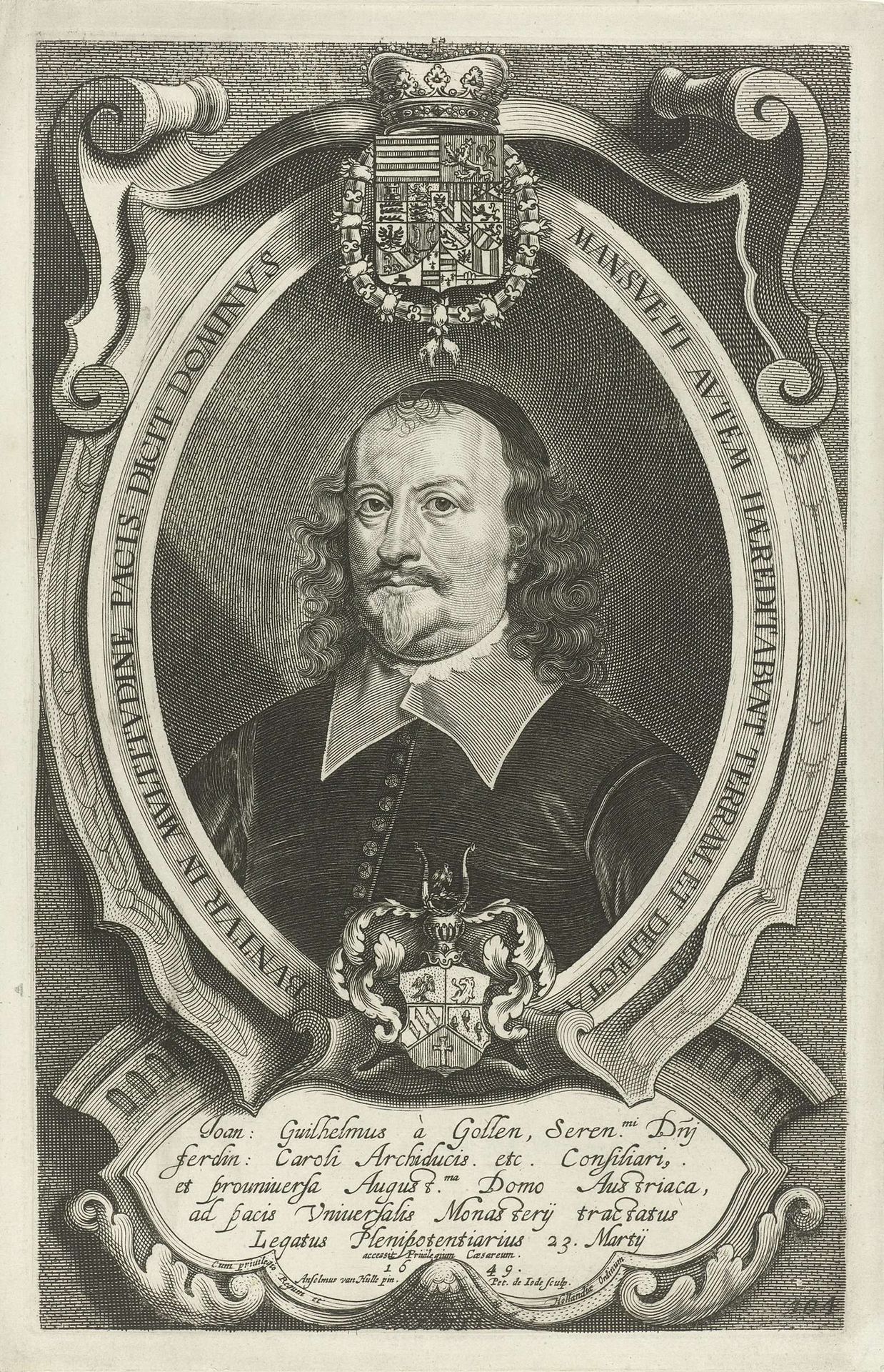 Portret van Johannes Wilhelm von Gollen by Pieter de (II) Jode