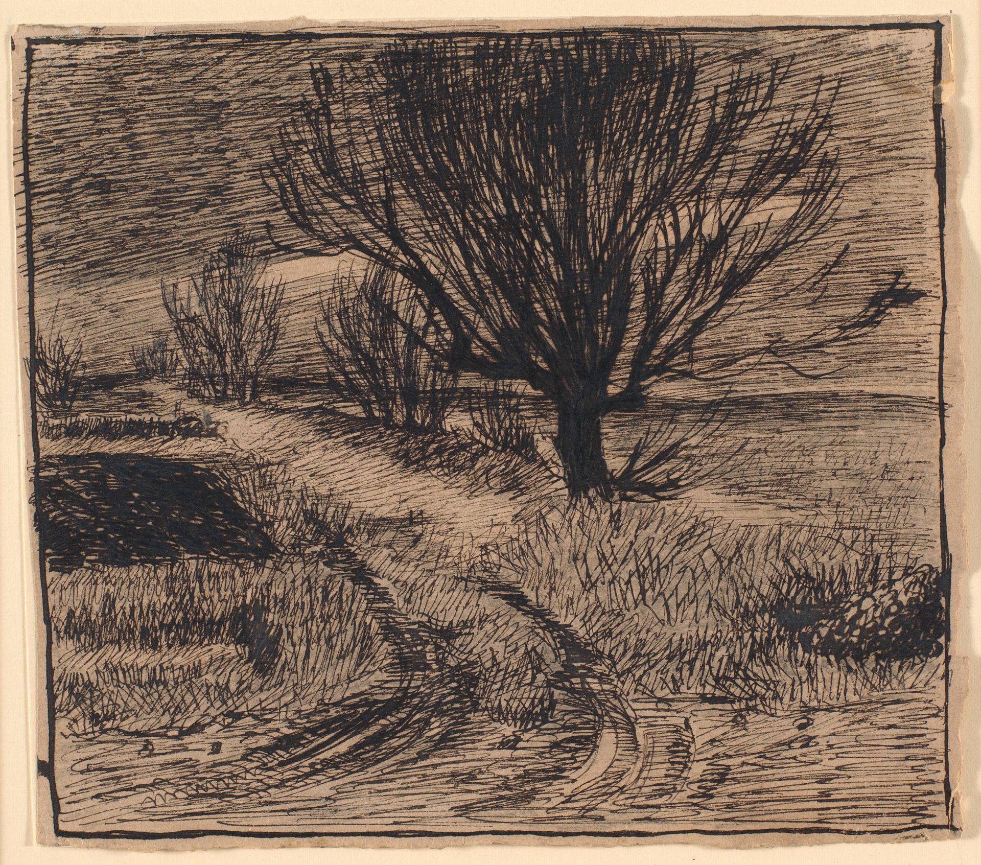 Markvej ved Lindenborg, vinter by Theodor Philipsen