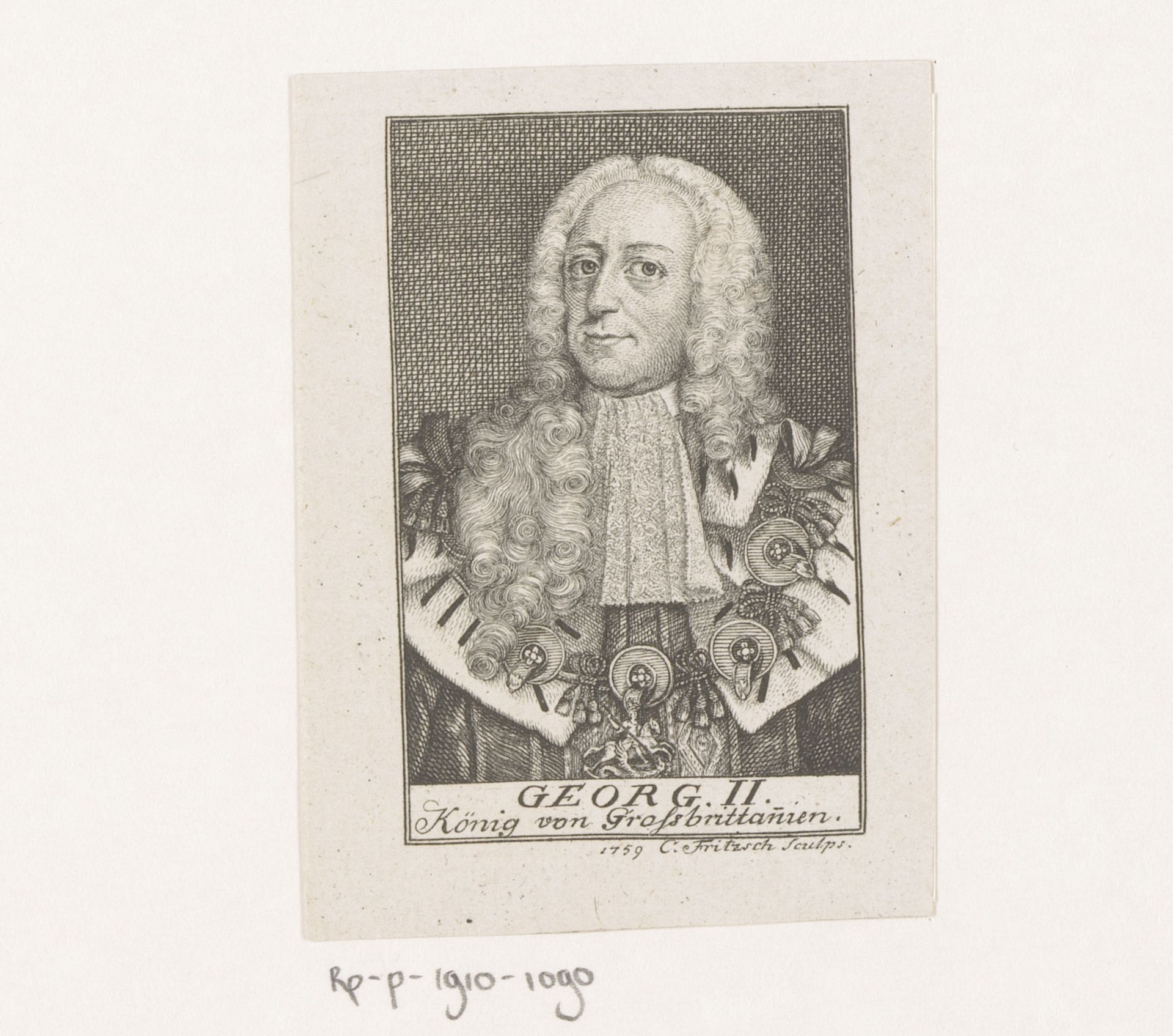 Portret van Georg II by Johann Christian Gottfried Fritzsch