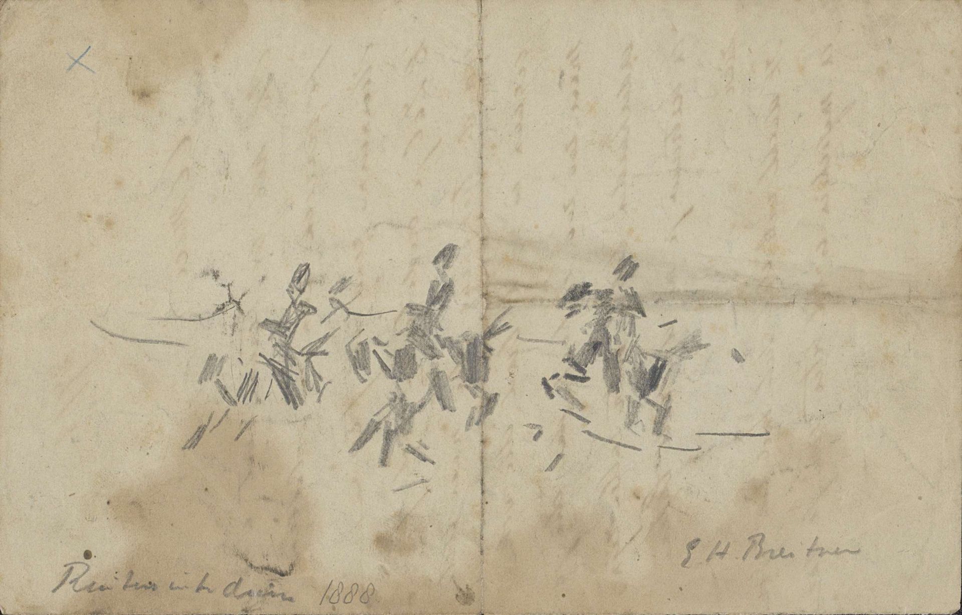 Ruiters in de duinen by George Hendrik Breitner