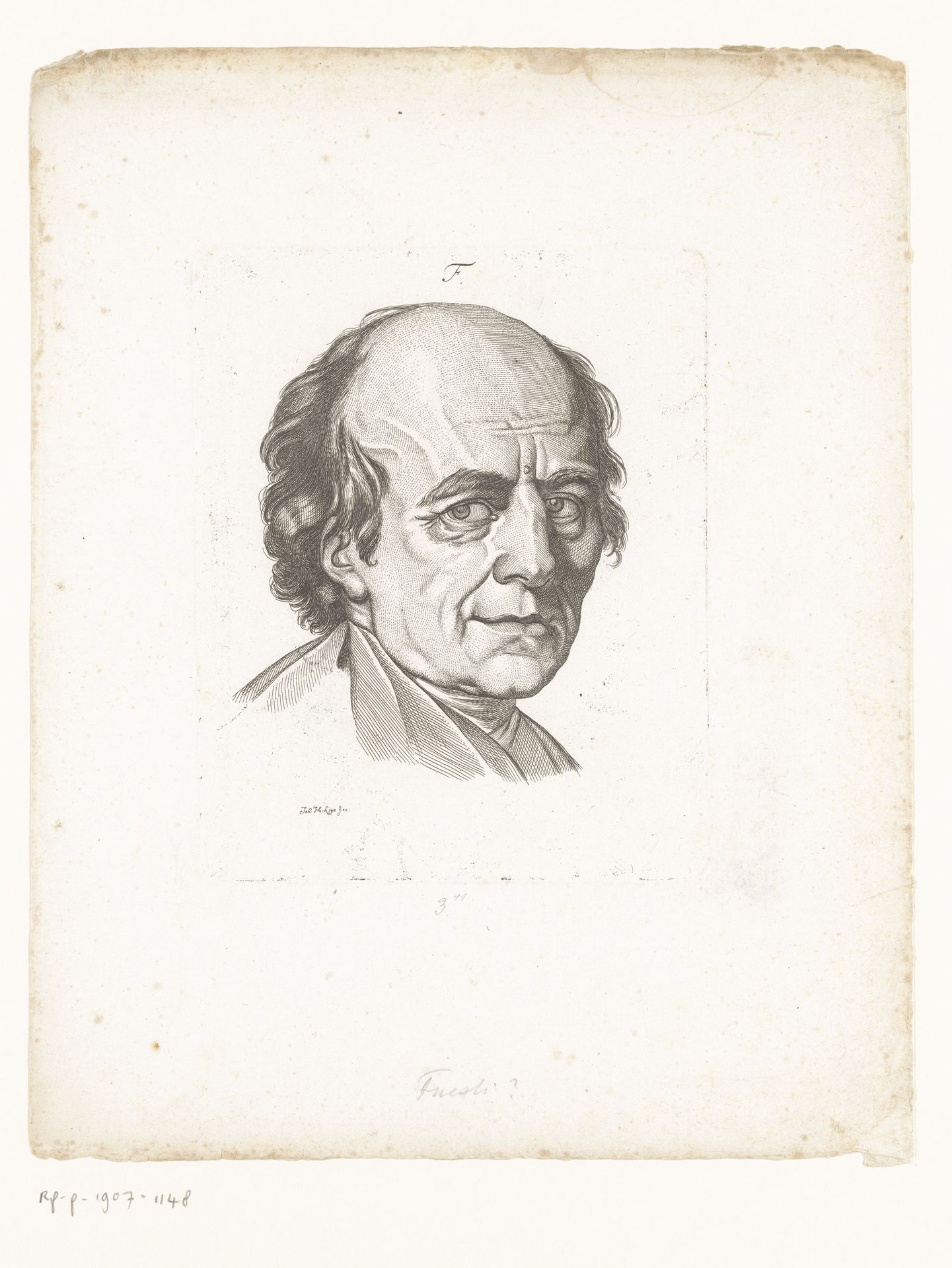 Portret van Johann Heinrich Fuessli by Johann Heinrich Lips