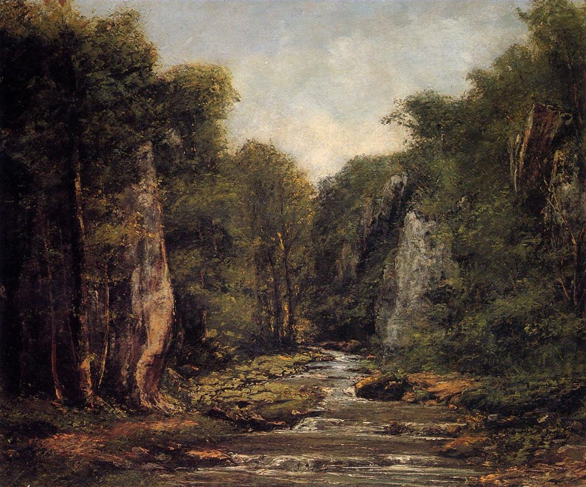The River Plaisir Fontaine by Gustave Courbet