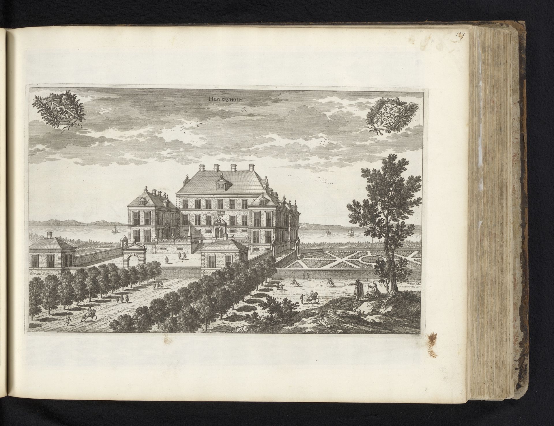 Gezicht op slot Hässelbyholm by Adam Perelle