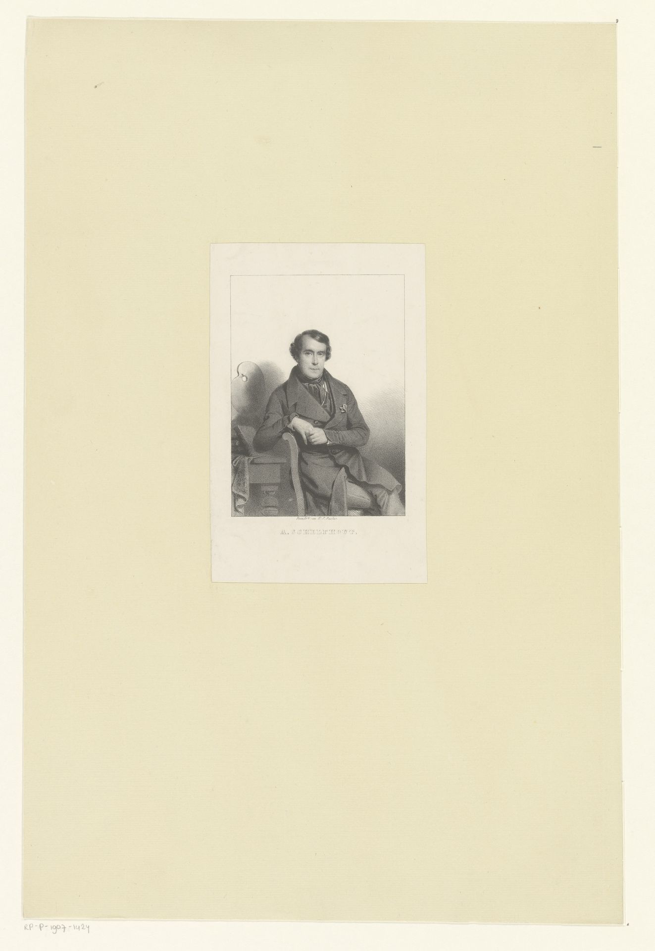 Portret van kunstenaar Andreas Schelfhout by Anonymous