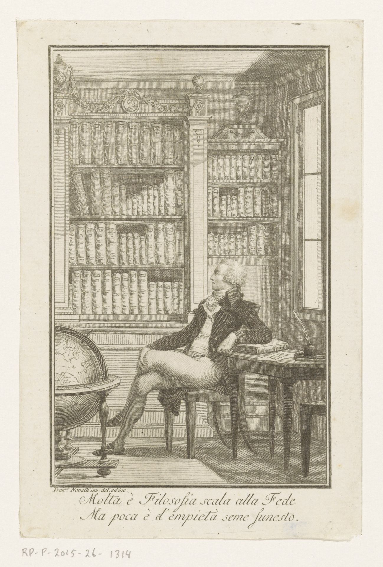 Man in een studeervertrek by Francesco Novelli