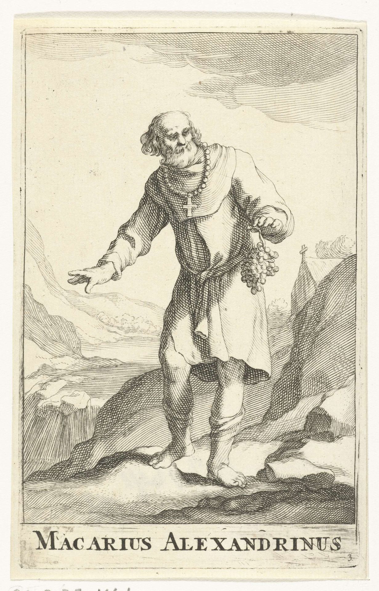 Heilige Macarius van Alexandrië by Frederick Bloemaert