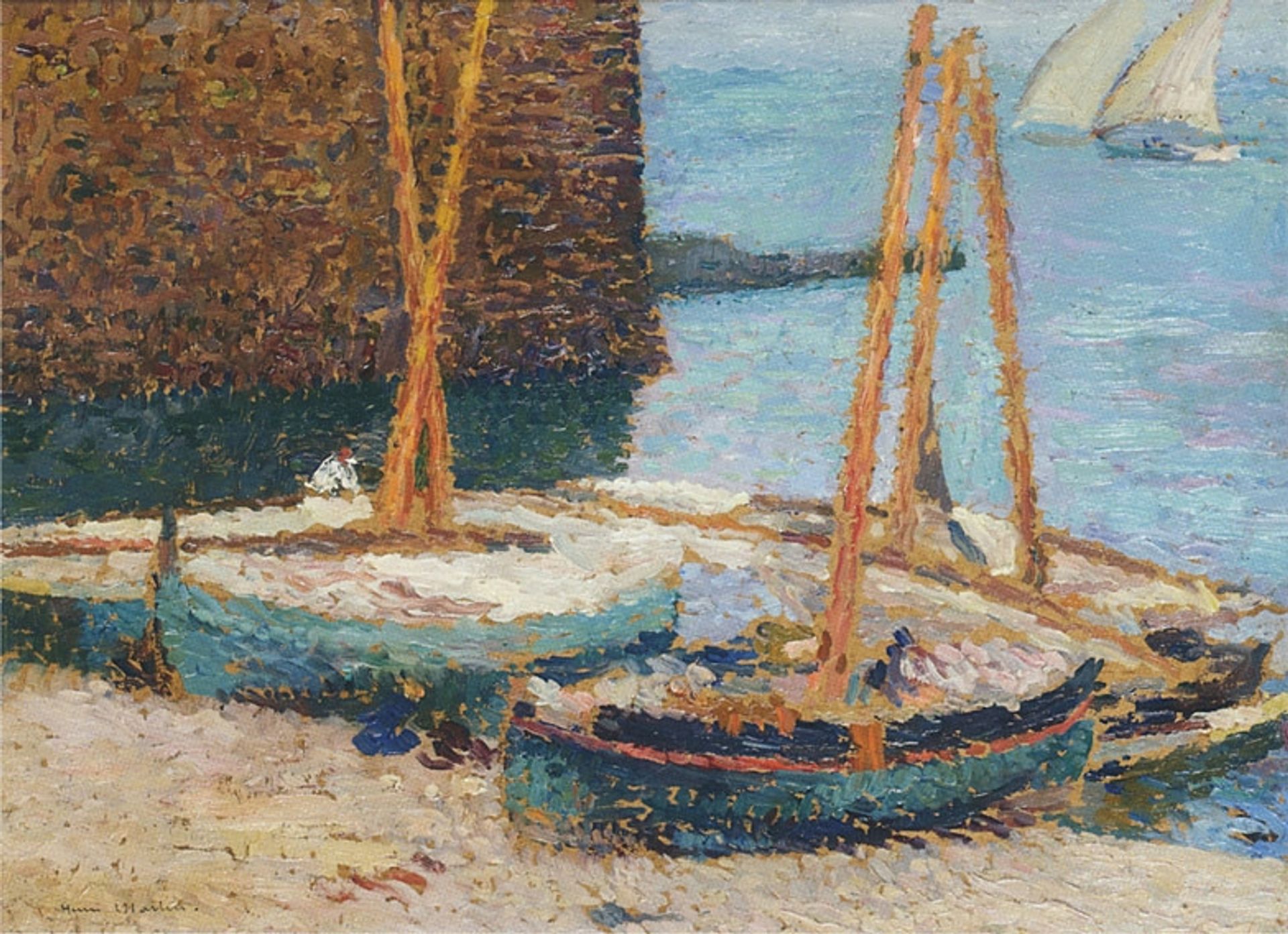 Boats in the Port of Collioure by Henri Martin