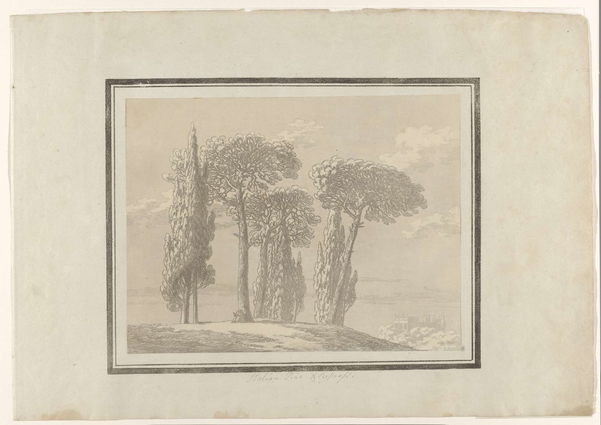 Italian Pine and Cypress by John Robert Cozens