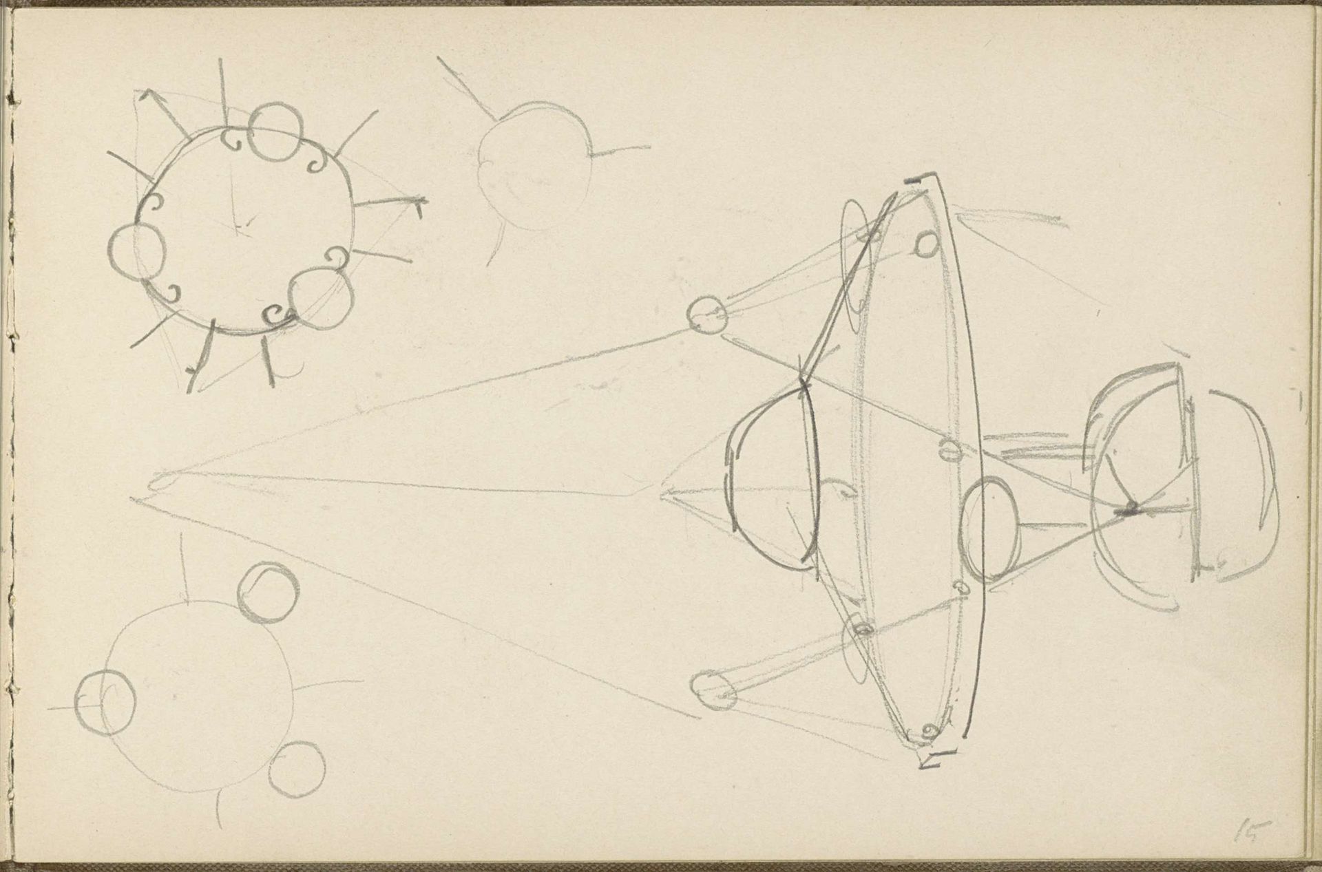 Ontwerp voor een elektrische lamp by Carel Adolph Lion Cachet