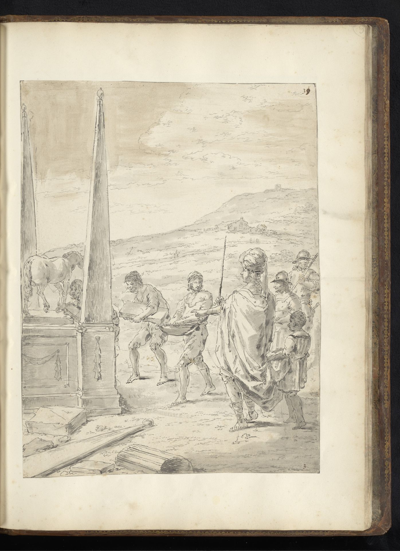 Alexander de Grote laat een graf maken voor zijn paard Bucephalus by Leonaert Bramer