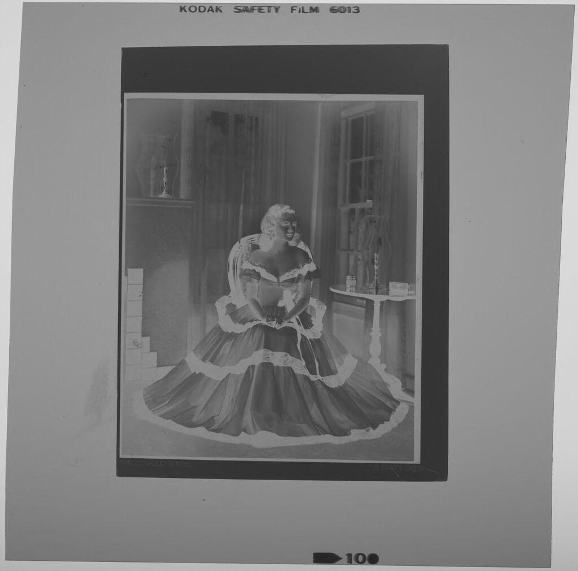 Untitled (photograph of "The Party Dress": woman seated in elaborate dress) by Paul Gittings