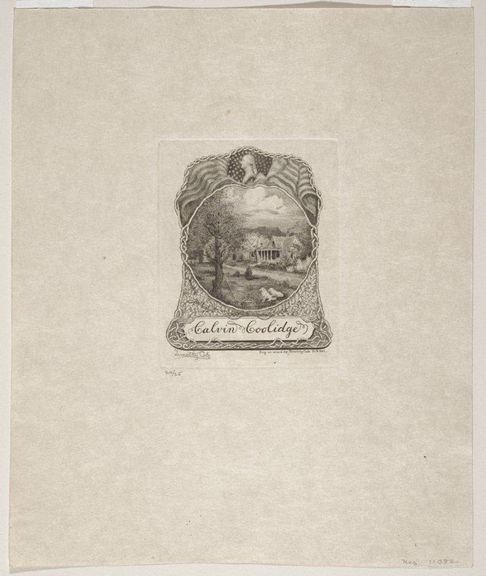 Bookplate- Calvin Coolidge by Timothy Cole