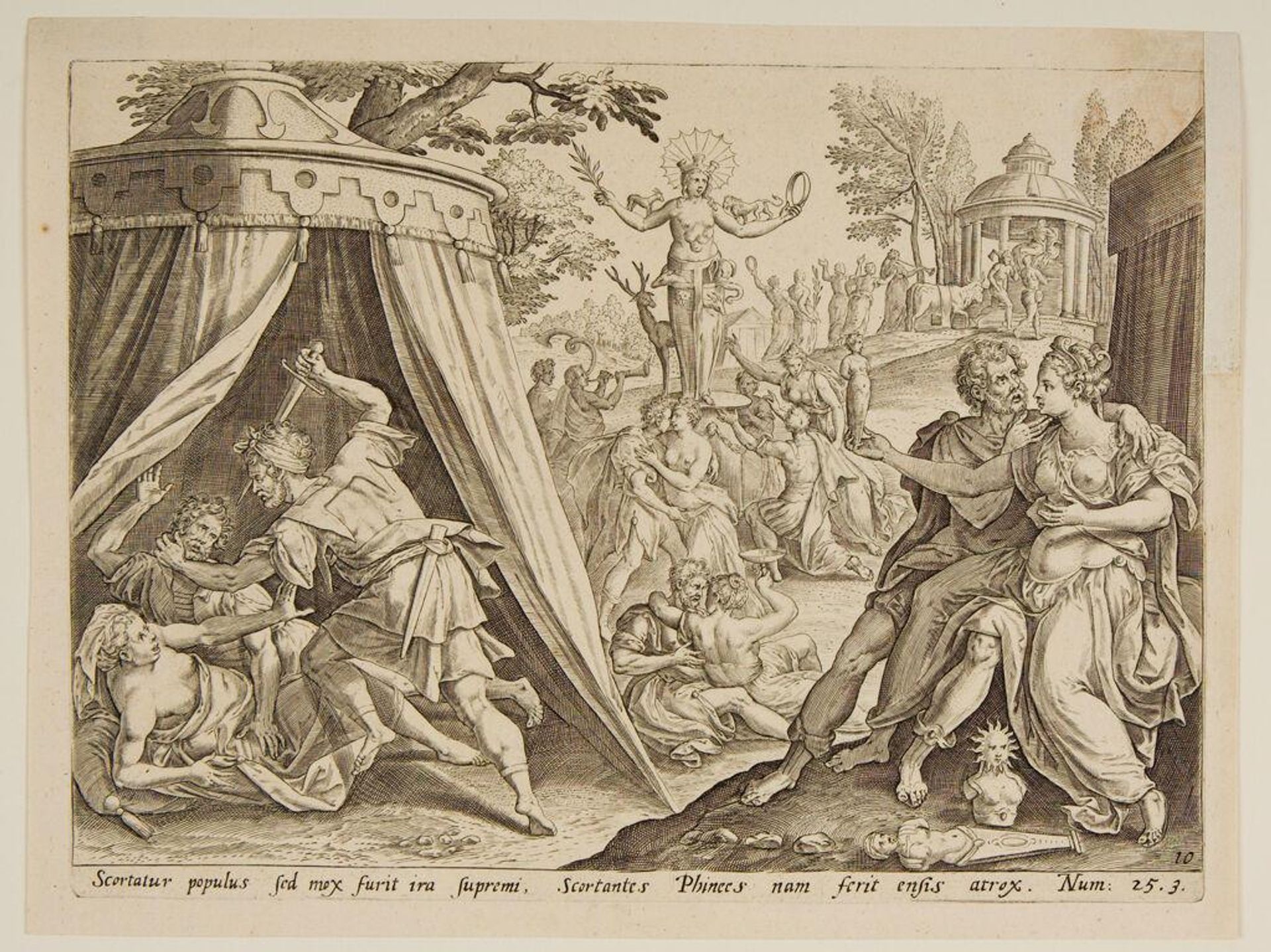 Phineas Killing Zimri and Cozbi by Johann Sadeler I