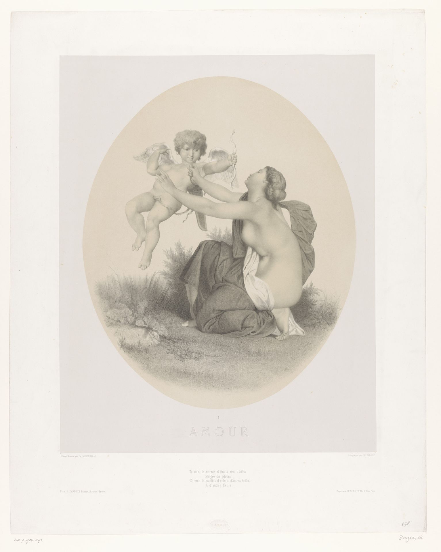 Venus bindt Cupido zijn pijlkoker om by Charles Bargue
