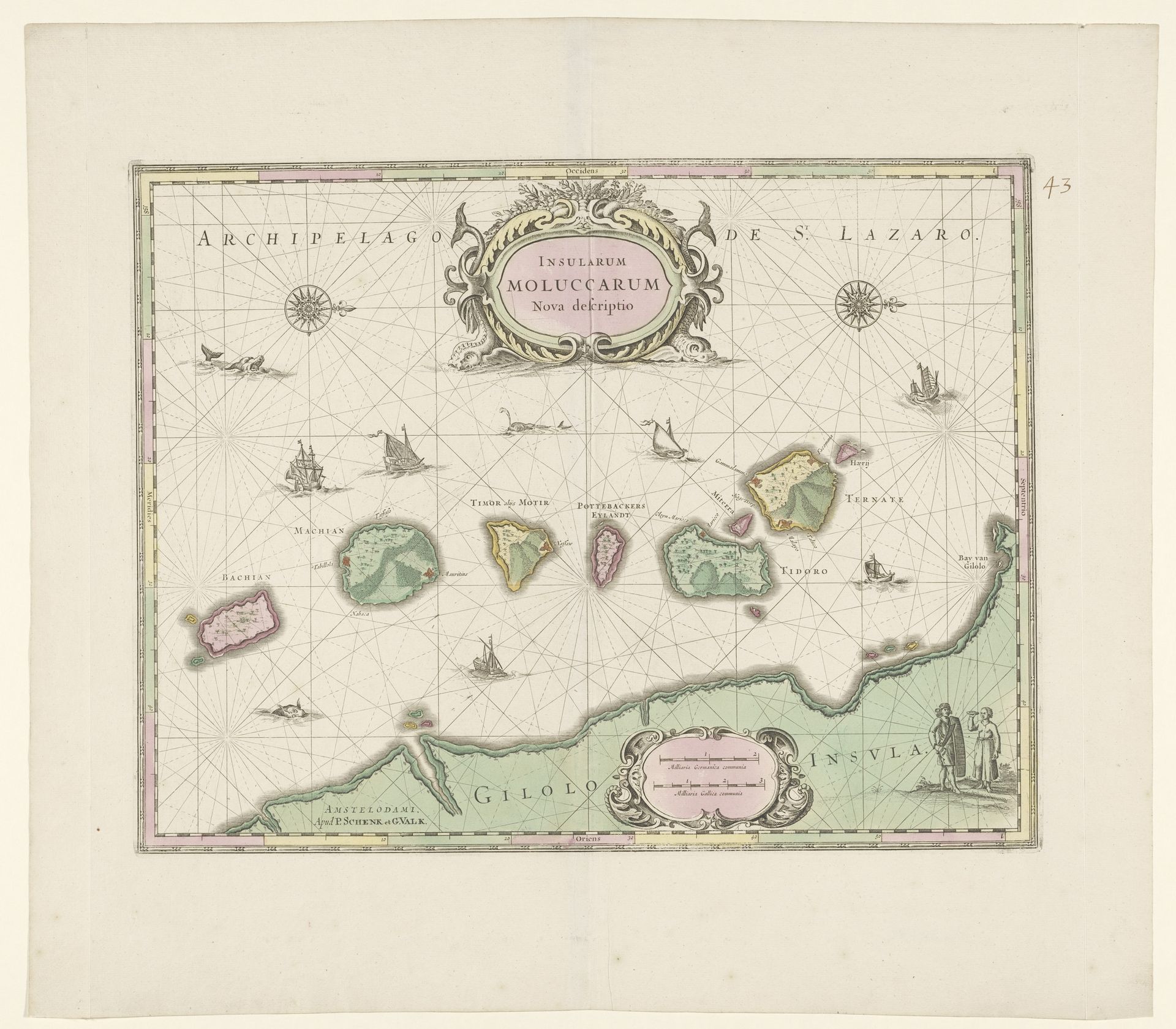 Kaart van de Noord-Molukken by Pieter Schenk
