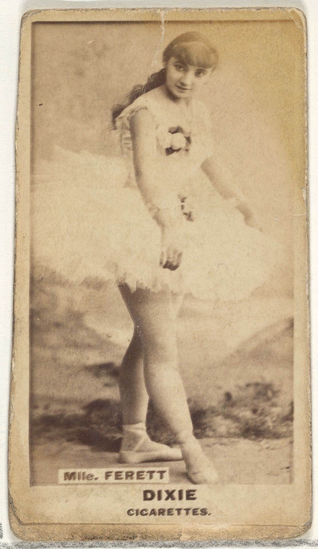Mlle. Ferett, from the Actors and Actresses series (N45, Type 1) for Dixie Cigarettes by Allen & Ginter