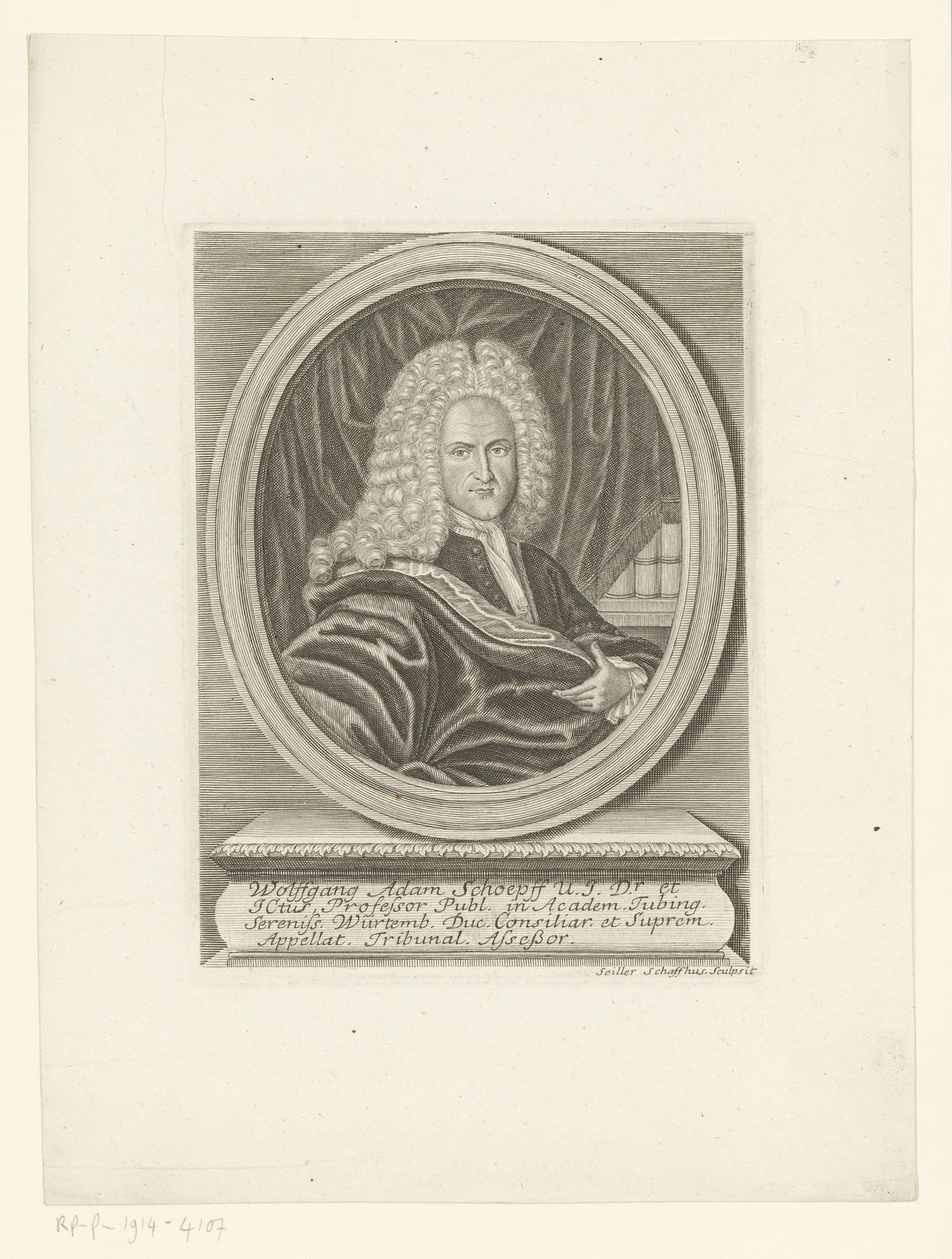 Portret van Wolfgang Adam Schöpff by Johann Georg Seiller