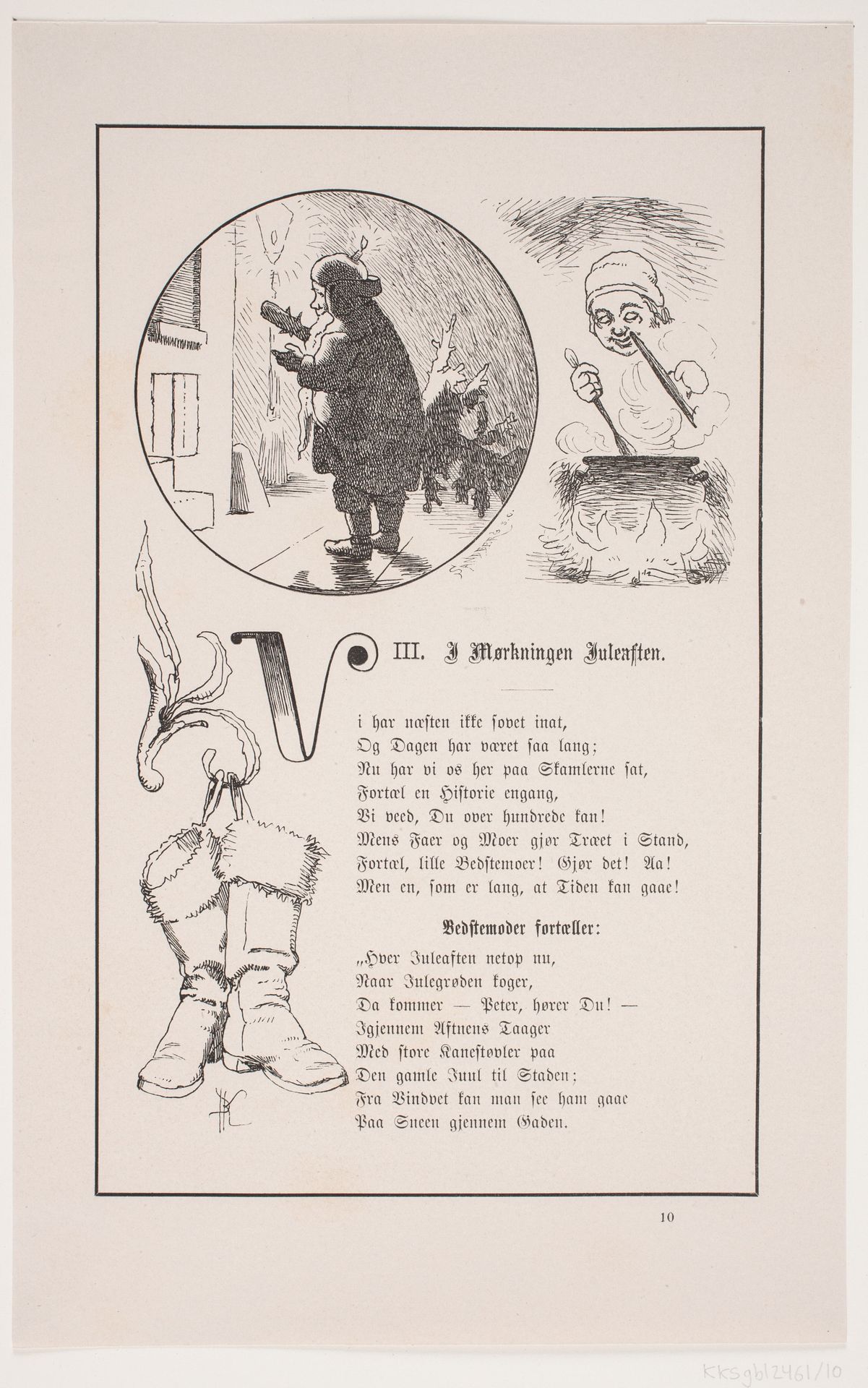 Illustration til Johan Krohn, "Peters jul" by Carl Leonard Sandberg