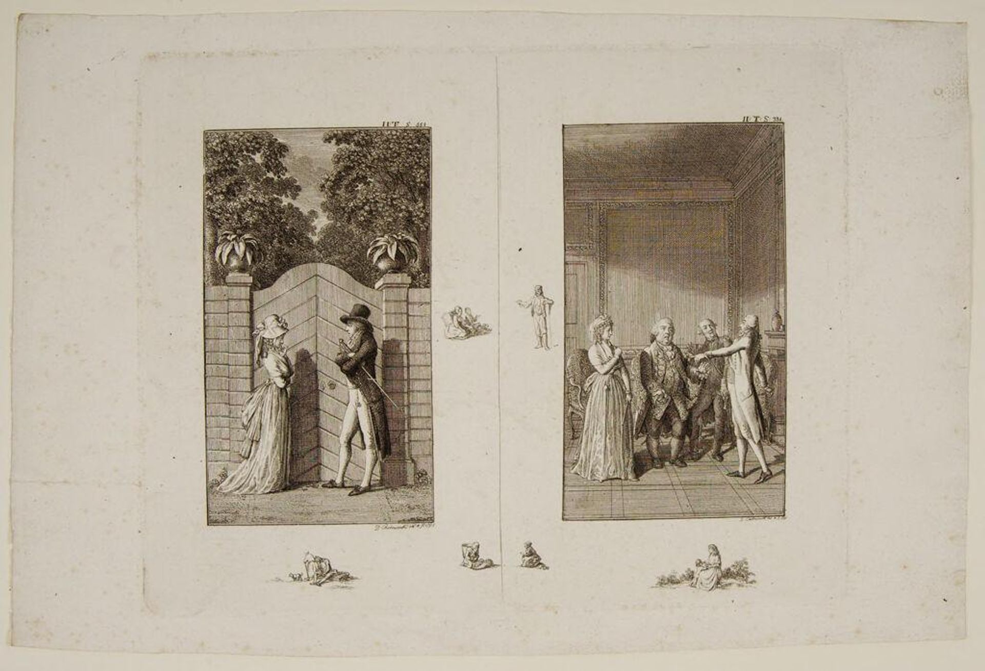 Two Scenes from "Clarissa" by Daniel Nikolaus Chodowiecki