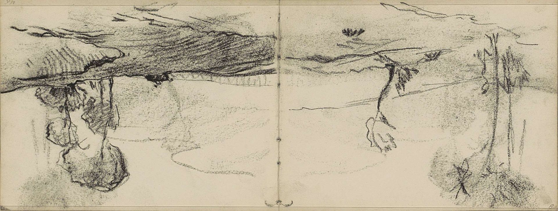 Landschap met bomen by Hermannus Adrianus van Oosterzee