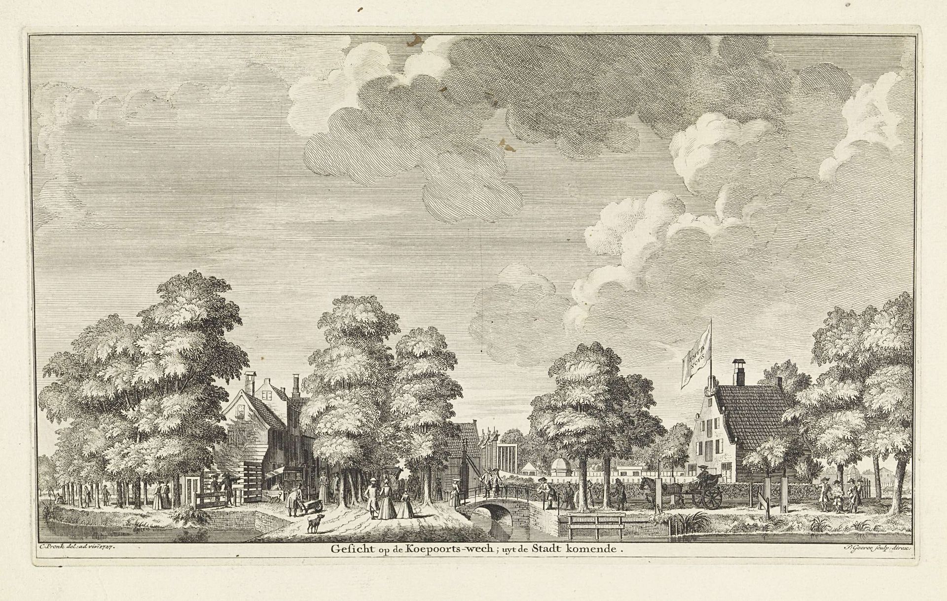 Gezicht op de omgeving juist buiten Hoorn by Jan Goeree