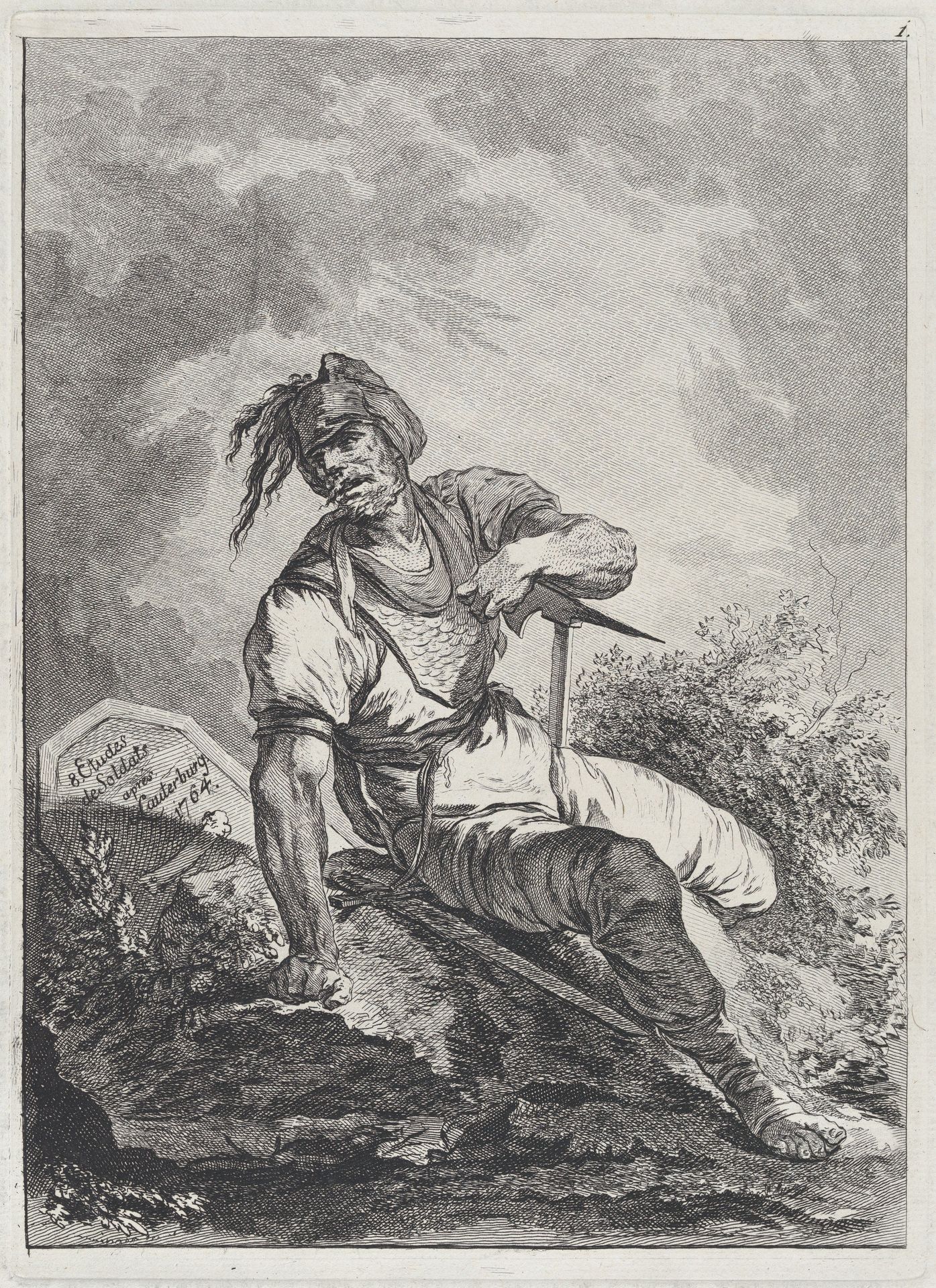 Soldier Seated on a Rock by Matthias Pfenninger