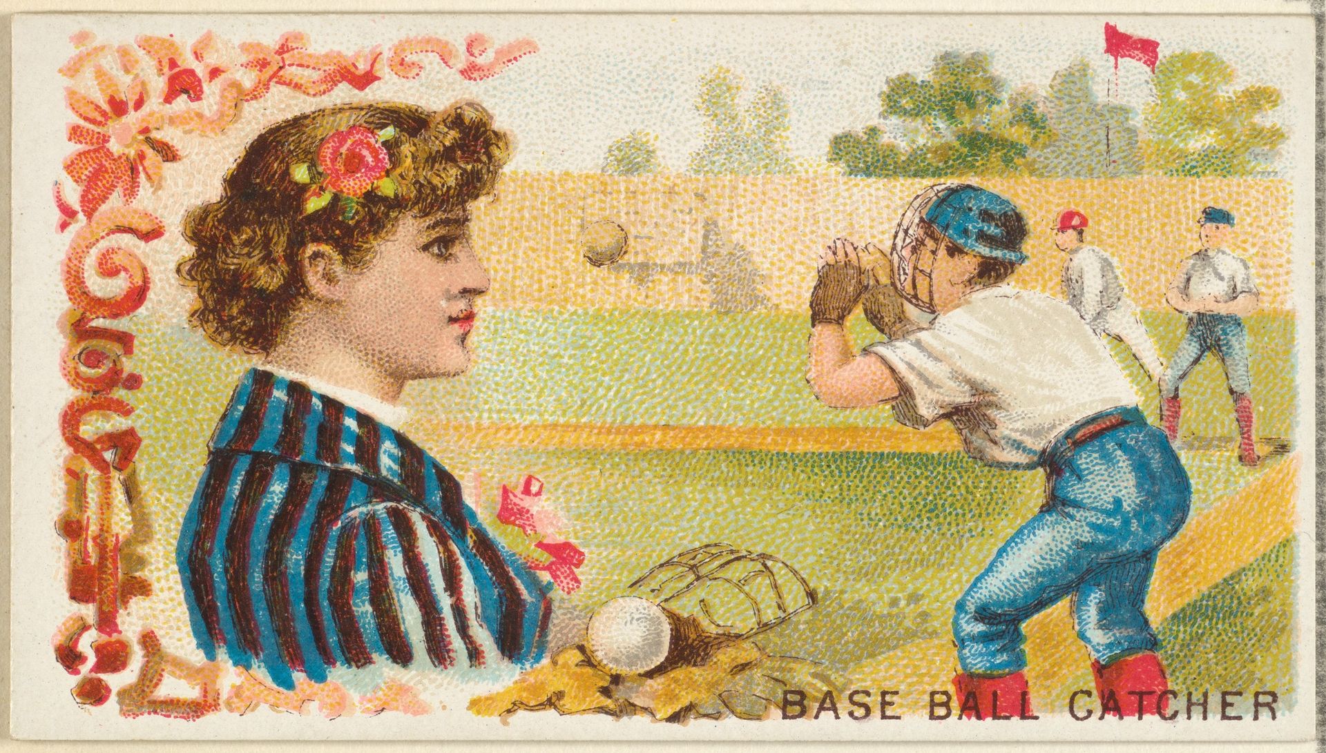 Baseball Catcher, from the Games and Sports series (N165) for Old Judge Cigarettes by Goodwin & Company