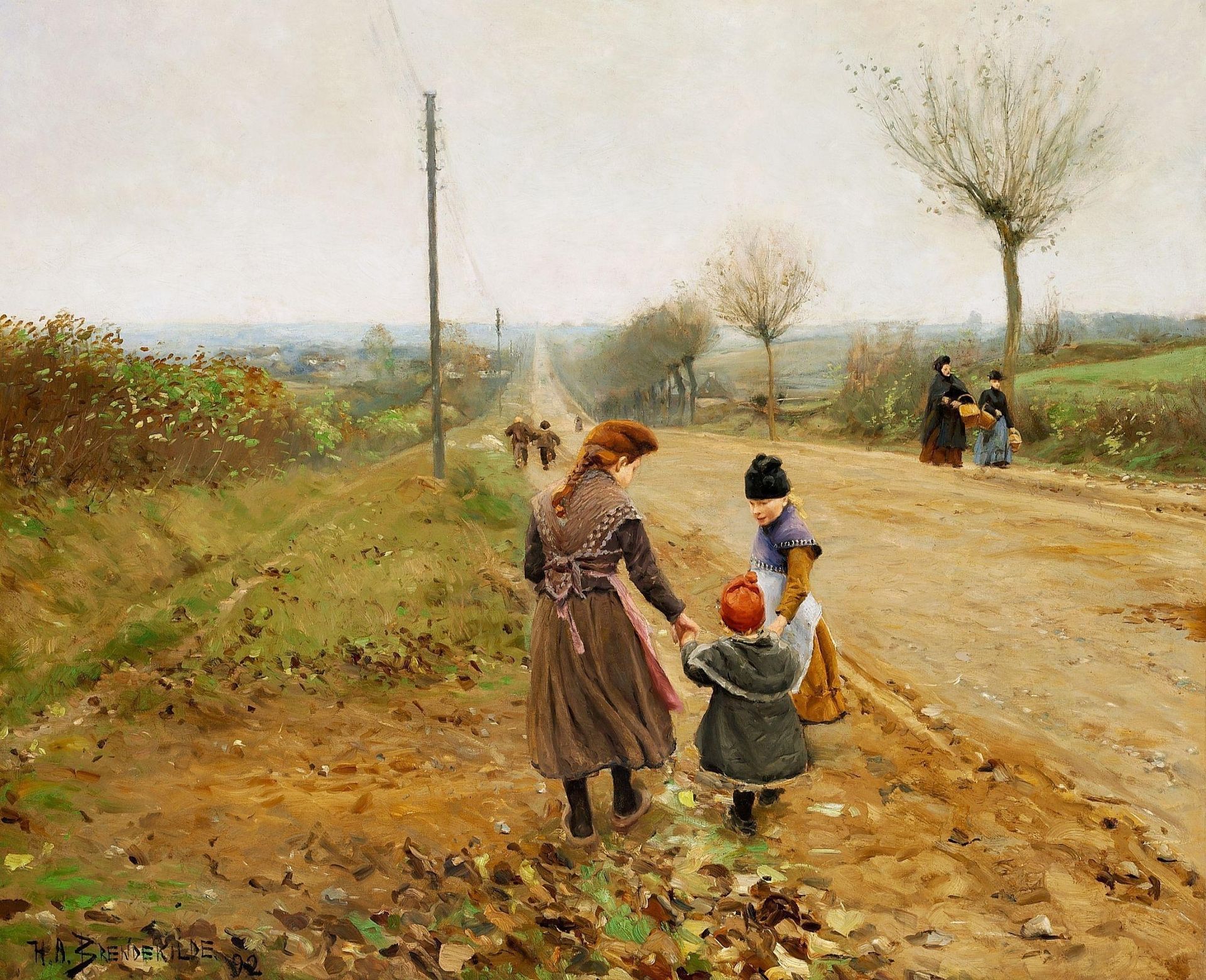 Children on a Country Road (The First Steps) by Hans Andersen Brendekilde