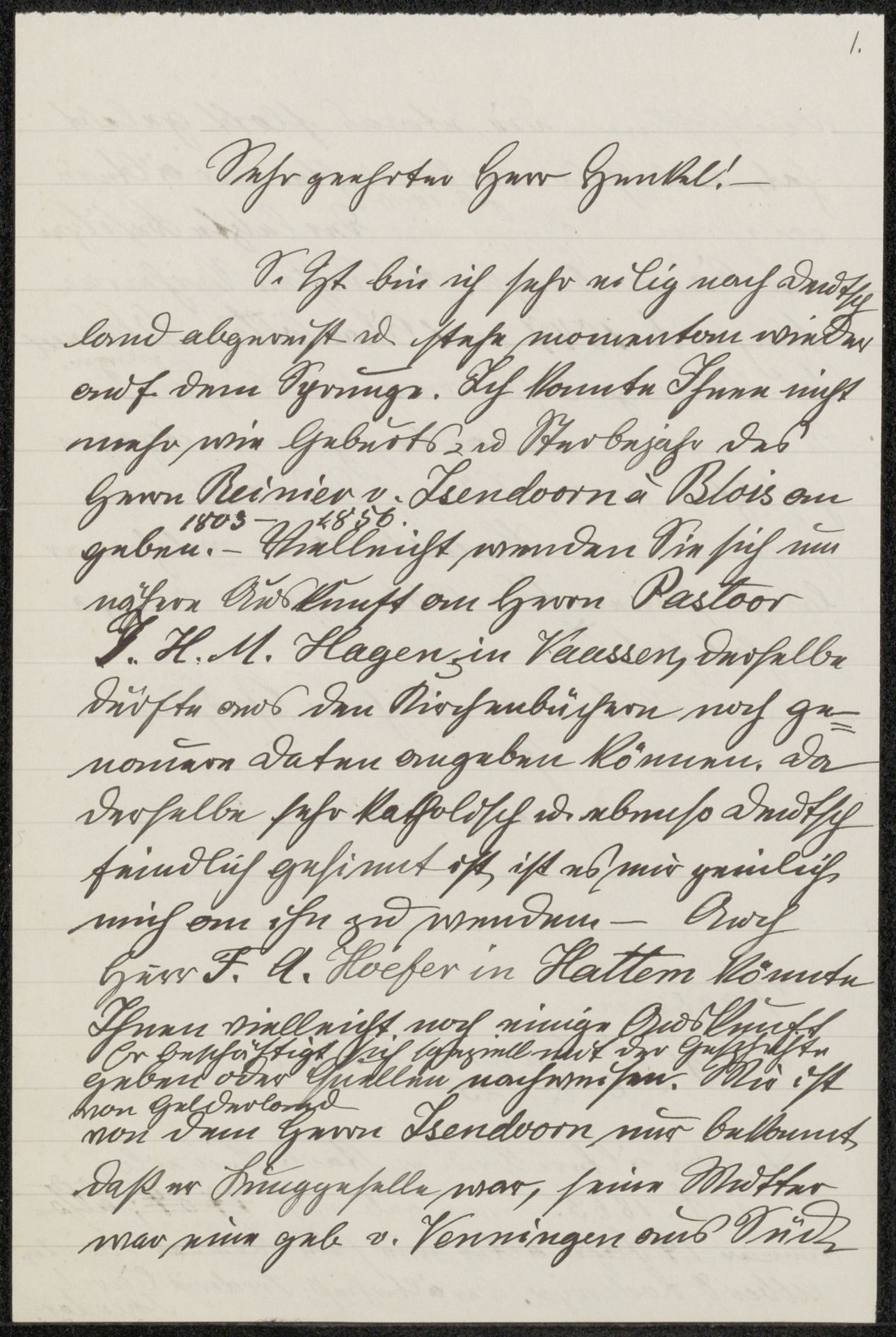 Brief aan Max Dittmar Henkel by R. Cleve