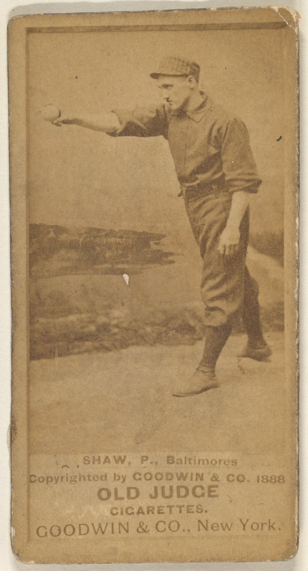 Shaw, Pitcher, Baltimore Orioles, from the Old Judge series (N172) for Old Judge Cigarettes by Goodwin & Company