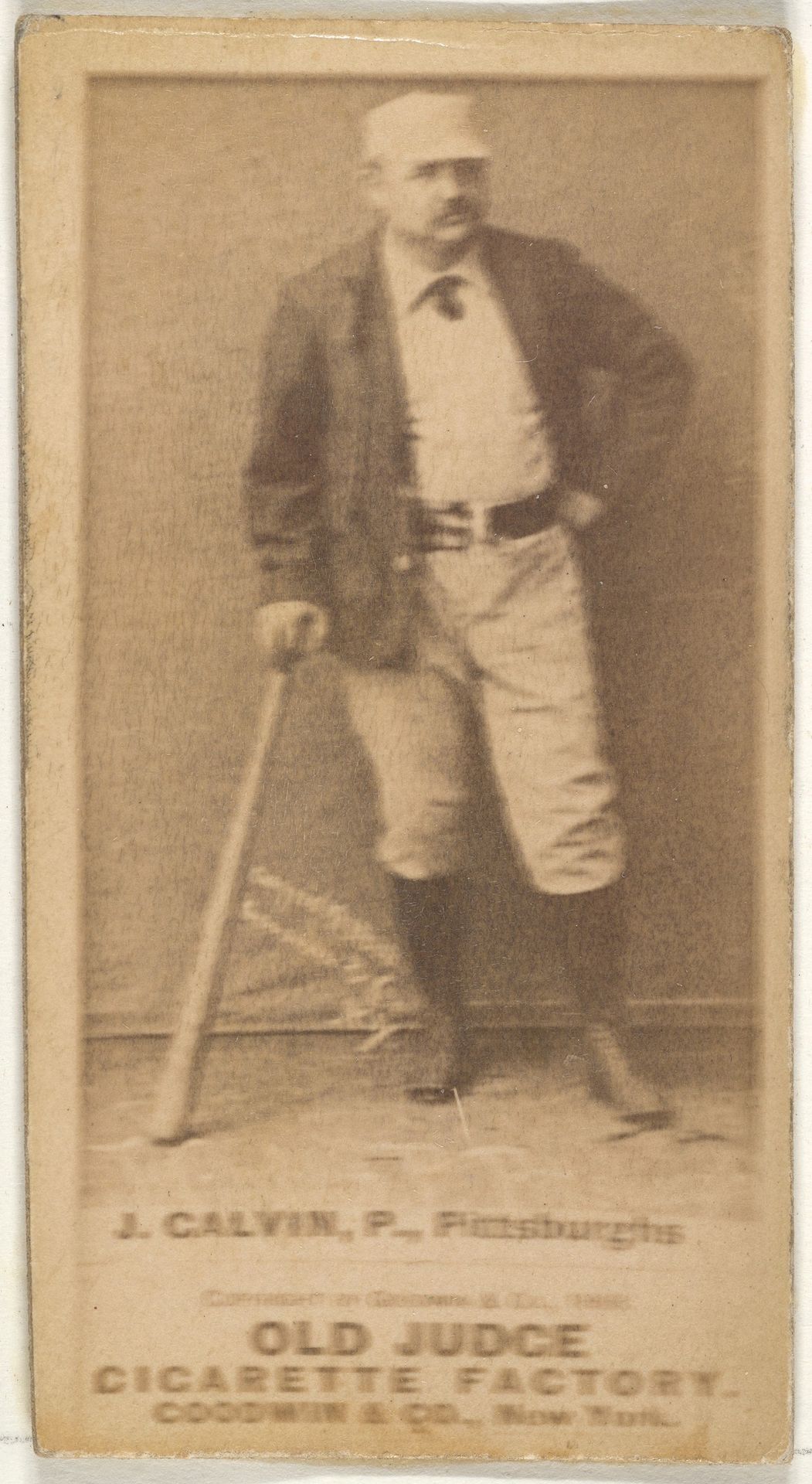 James Francis "Pud" Galvin, Pitcher, Pittsburgh, from the Old Judge series (N172) for Old Judge Cigarettes by Goodwin & Company
