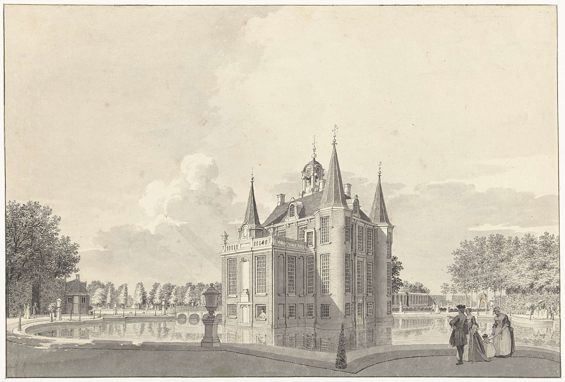 Gezicht op het kasteel Swieten by Abraham de (II) Haen