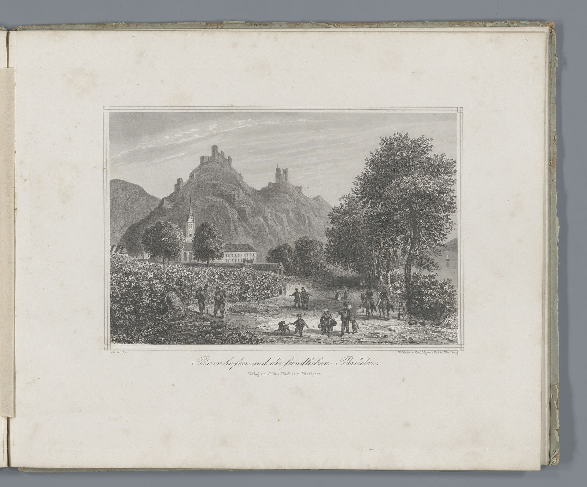 Gezicht op de Vijandige Broers, de burchten Sterrenberg en Liebenstein by Carl Mayer