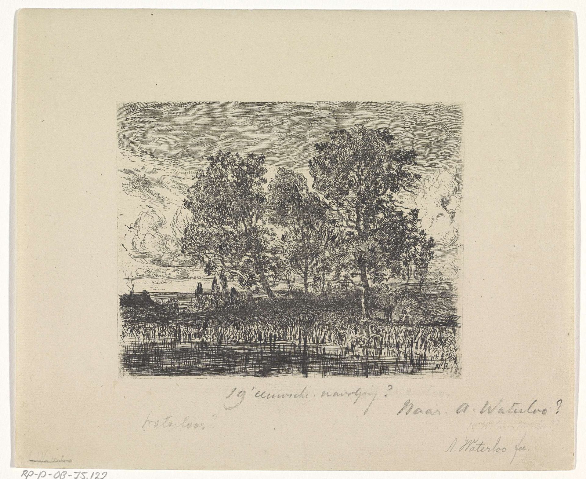 Landschap met bomen en water by Anonymous