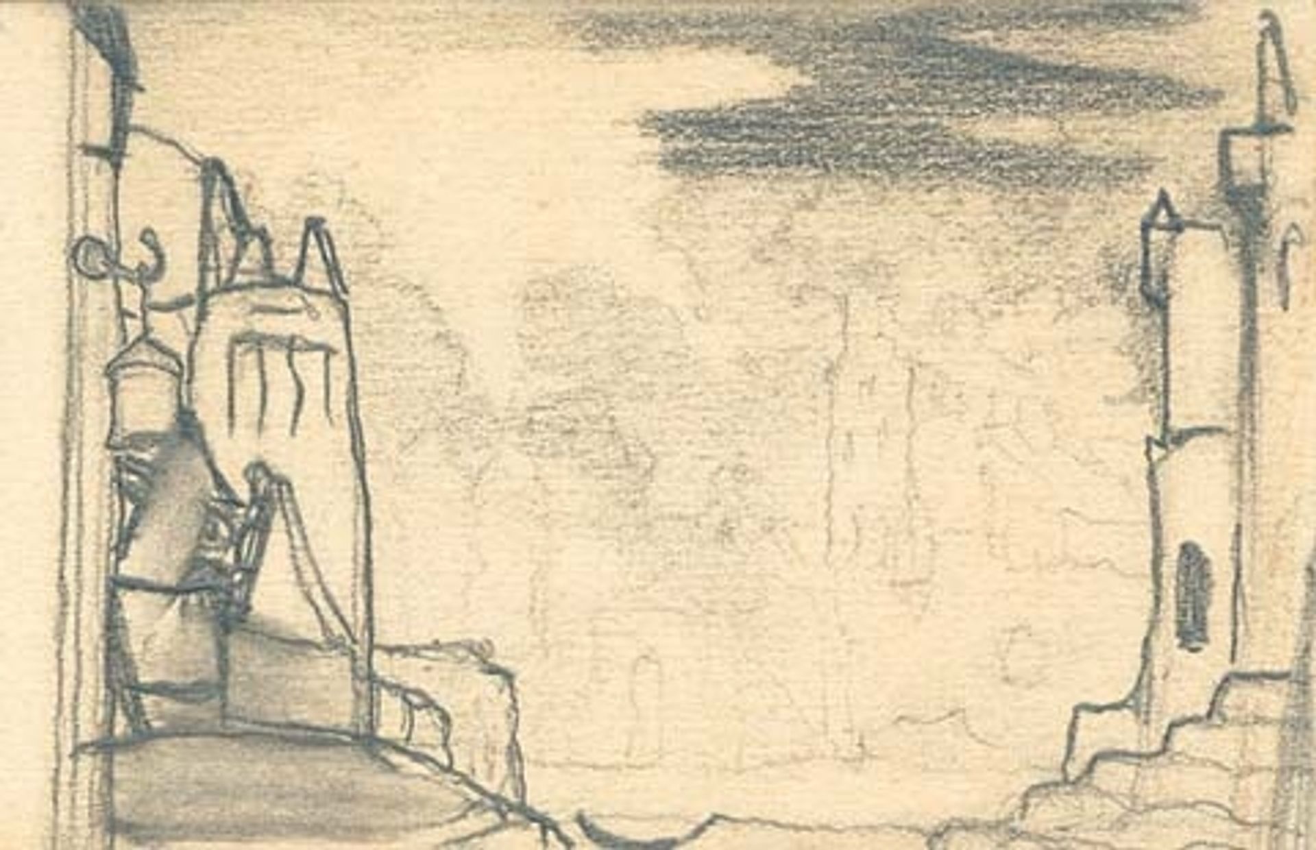 Scenery sketch for Mussorgsky's opera "Khovanshchina" by Nicholas Roerich