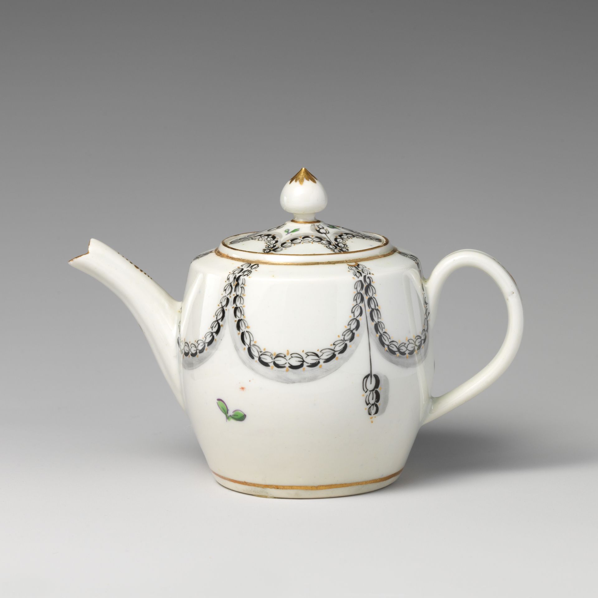 Miniature teapot (part of a service) by Caughley Factory