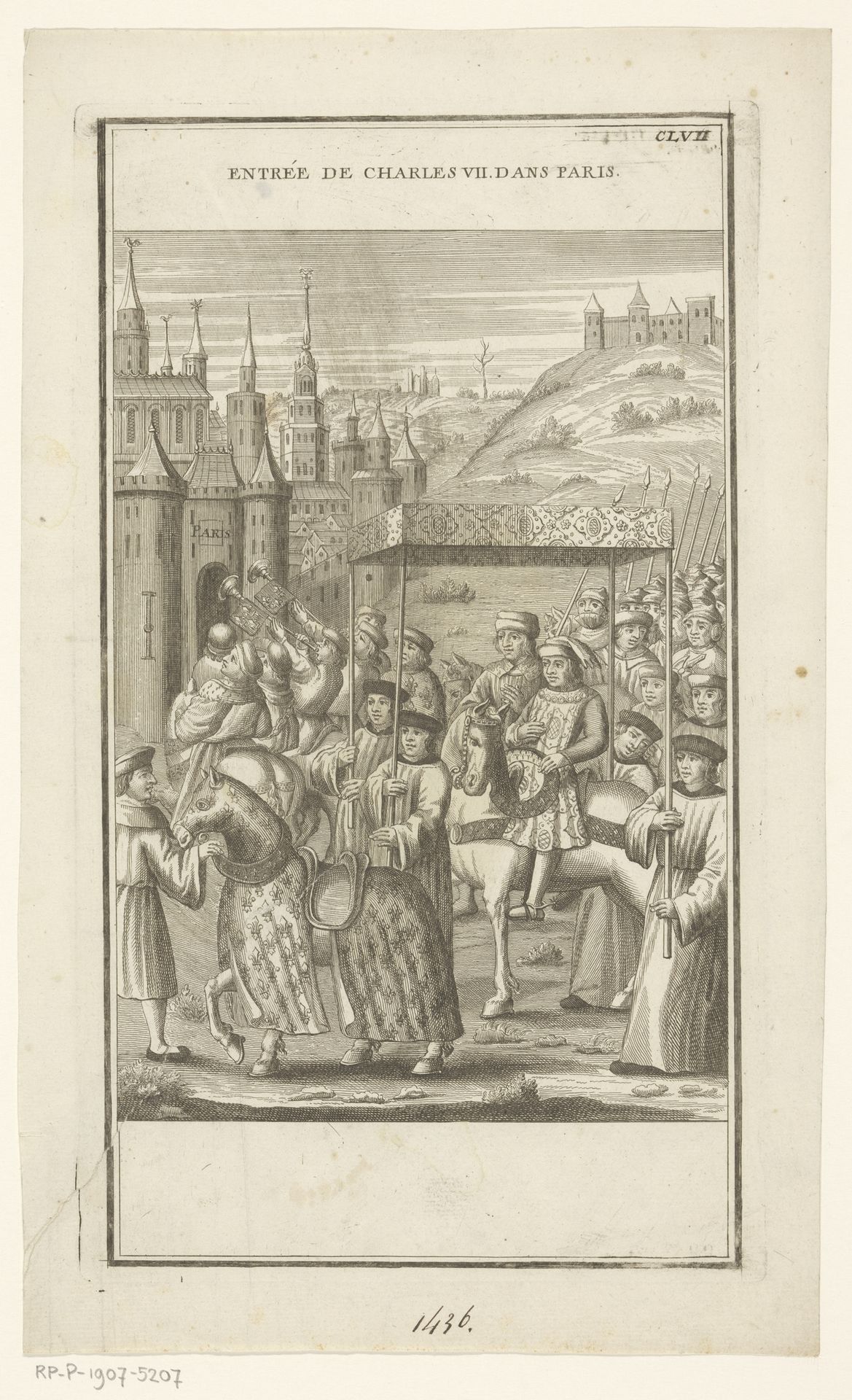 Inkomst van koning Karel VII in Parijs by Dominique Sornique