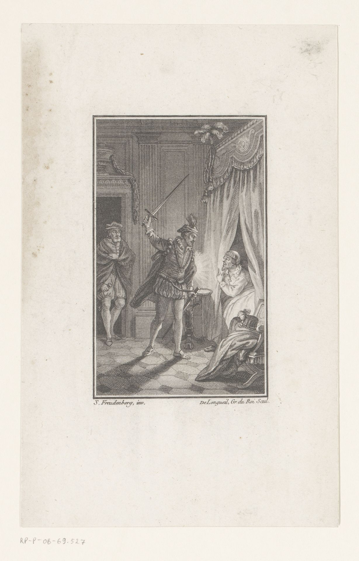Man gewekt door een man met een zwaard by Joseph de Longueil