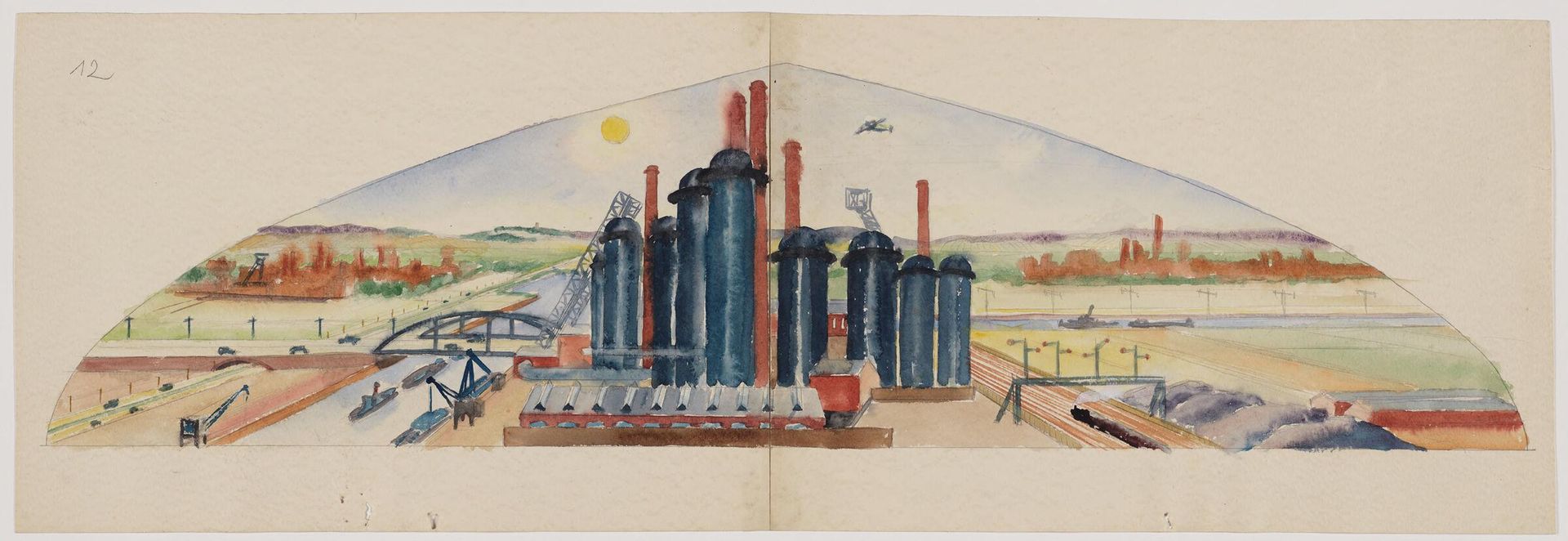 Sketch for Industrial Landscape by Carl Grossberg