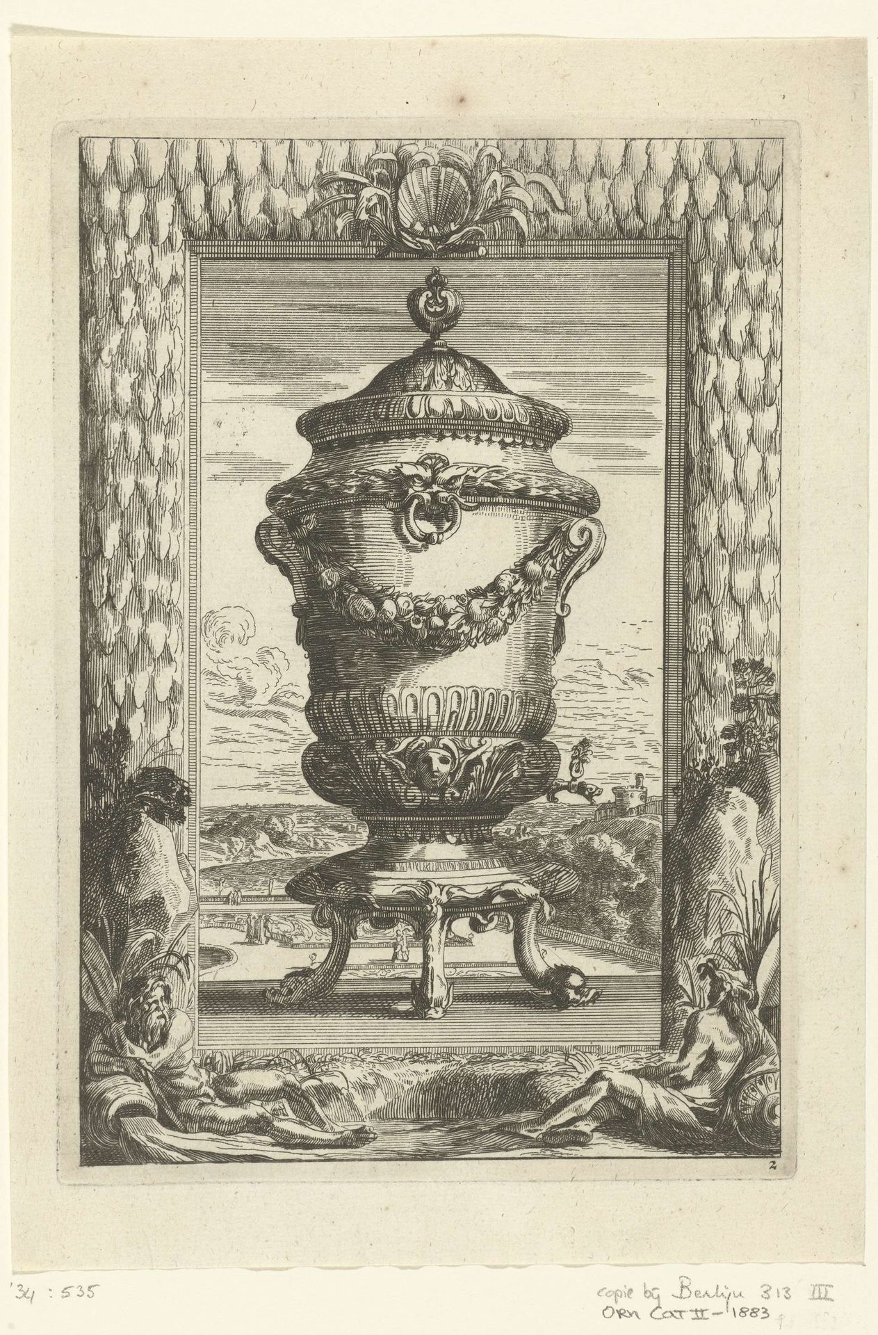 Waterfontein op dolfijnvormige poten by Jean Lepautre