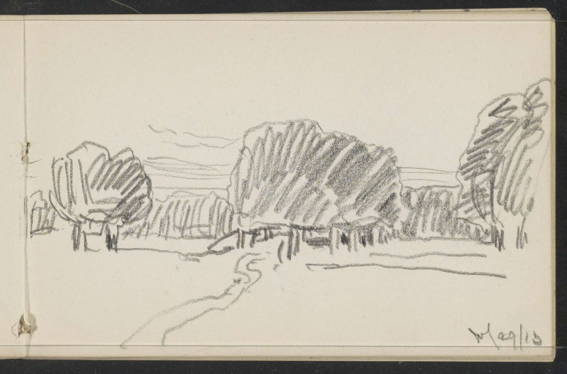 Landschap met bomen by Alexander Shilling