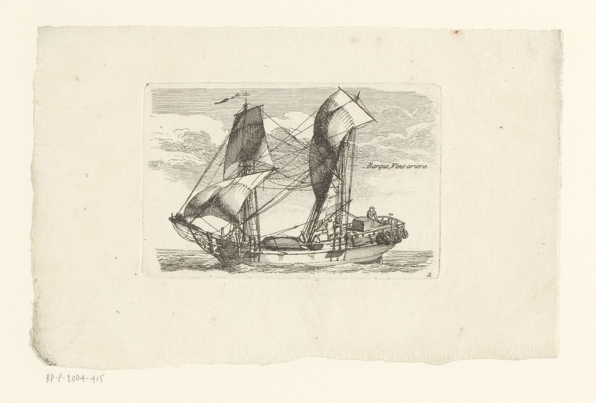 Zeilboot met wind tegen by Nicolas Marie Ozanne