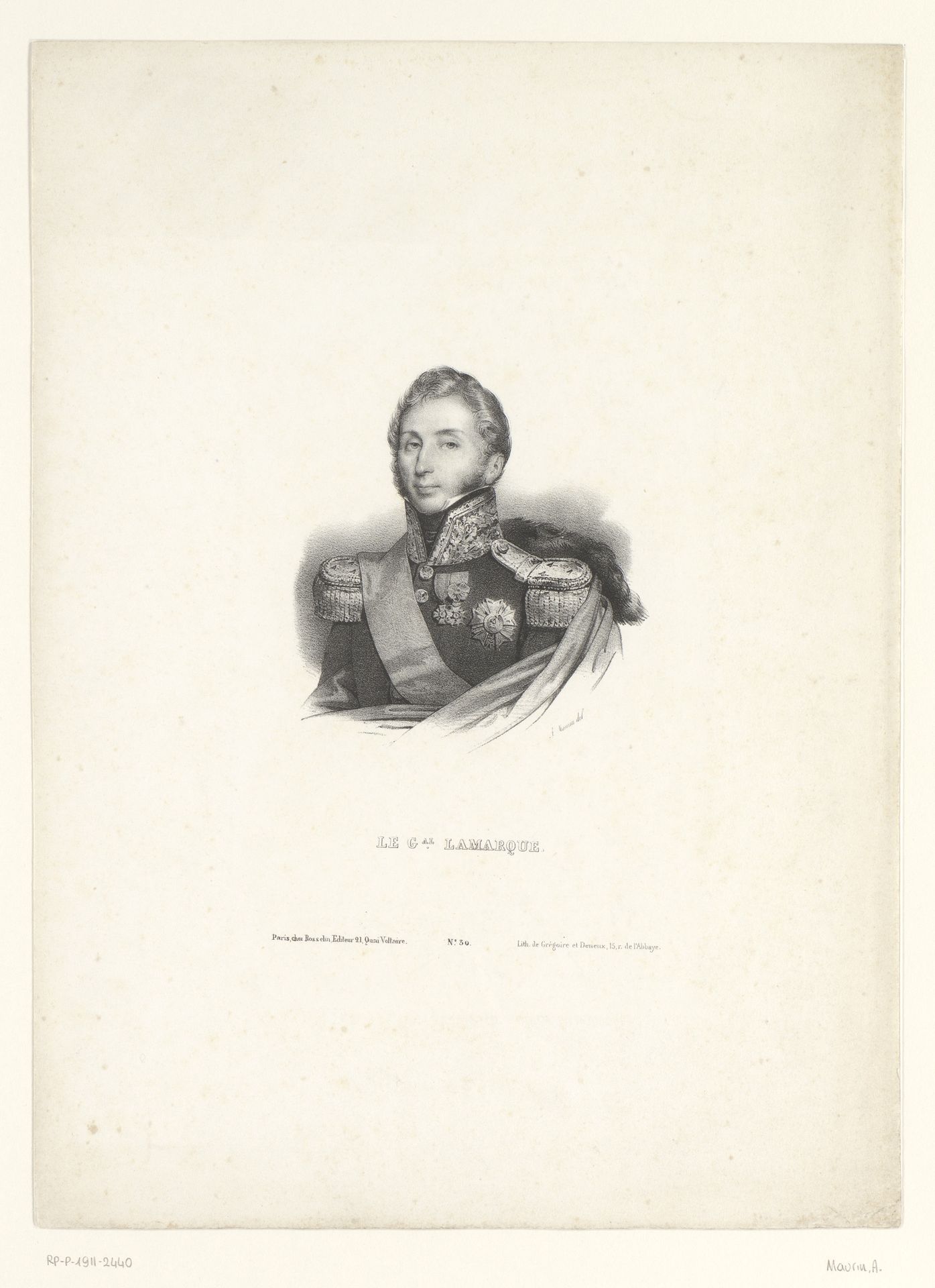Portret van Jean Maximilien Lamarque by Antoine Maurin