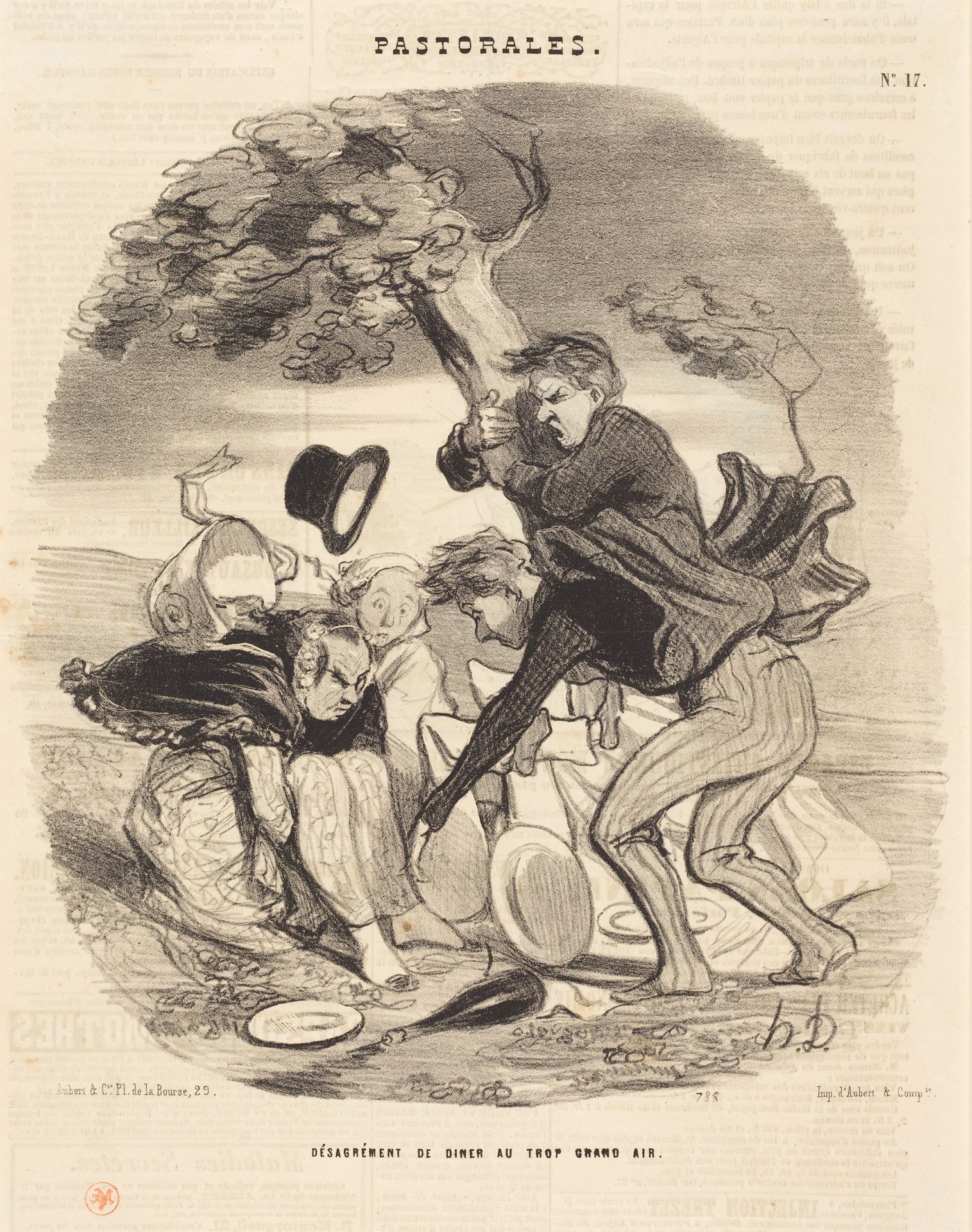 Désagrément de diner au trop grand air by Honoré Daumier