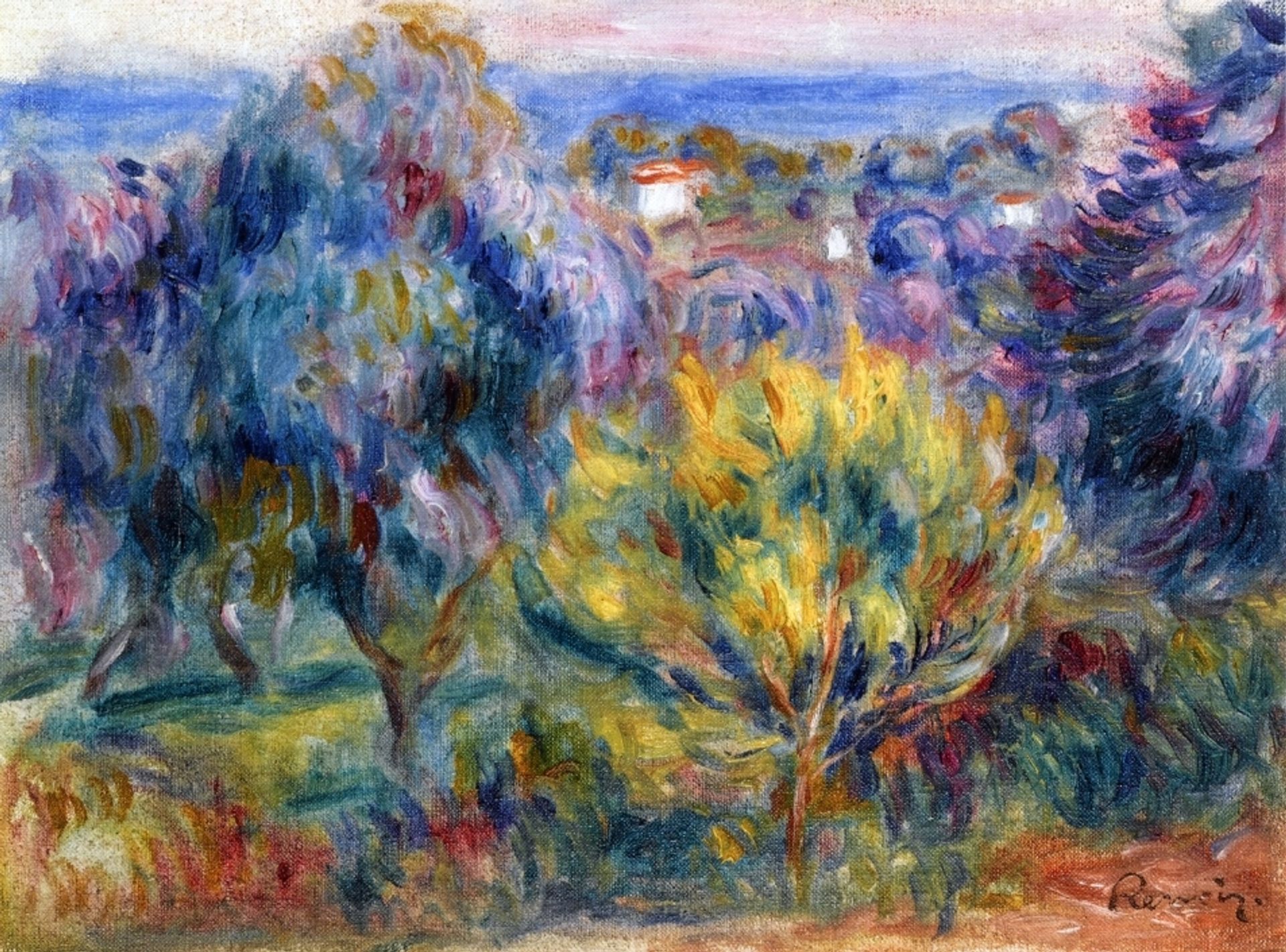 Landscape with a View of the Sea by Pierre-Auguste Renoir