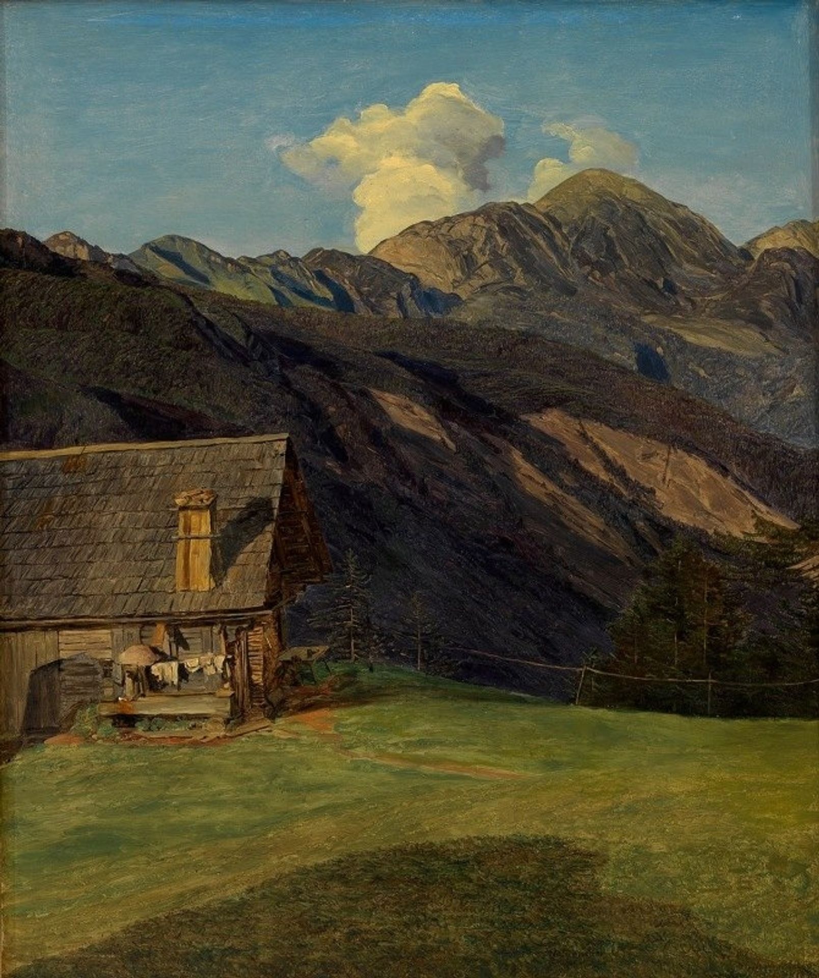 Die Alpenhütte auf dem Hoisenrad bei Ischl by Ferdinand Georg Waldmüller