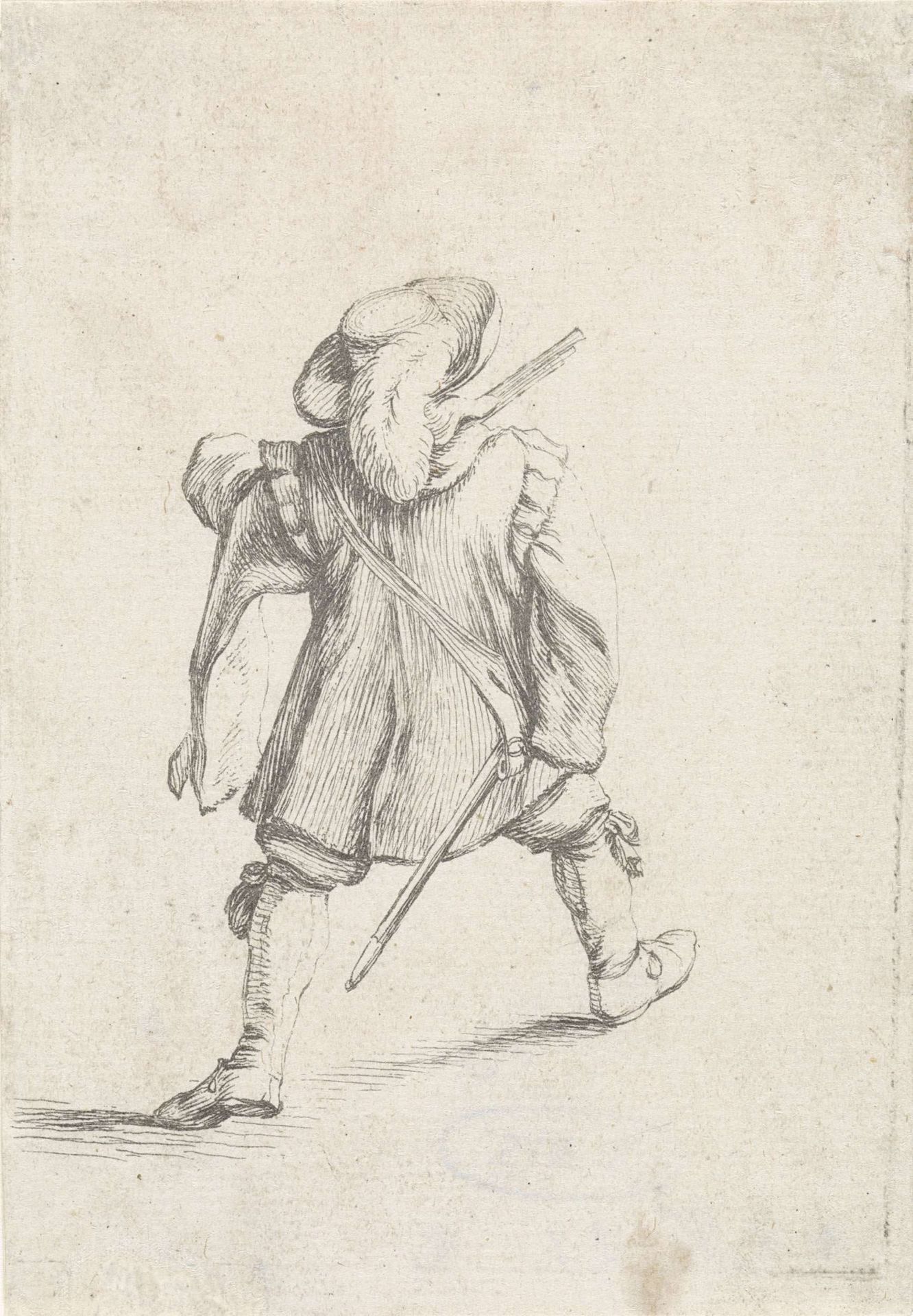 Staande soldaat naar rechts, op de rug gezien by Dirk Maas