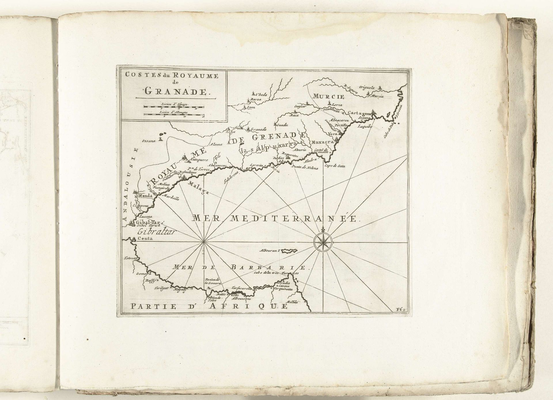 Kaart van de Spaanse zuidkust bij Gibraltar, ca. 1702 by Anonymous